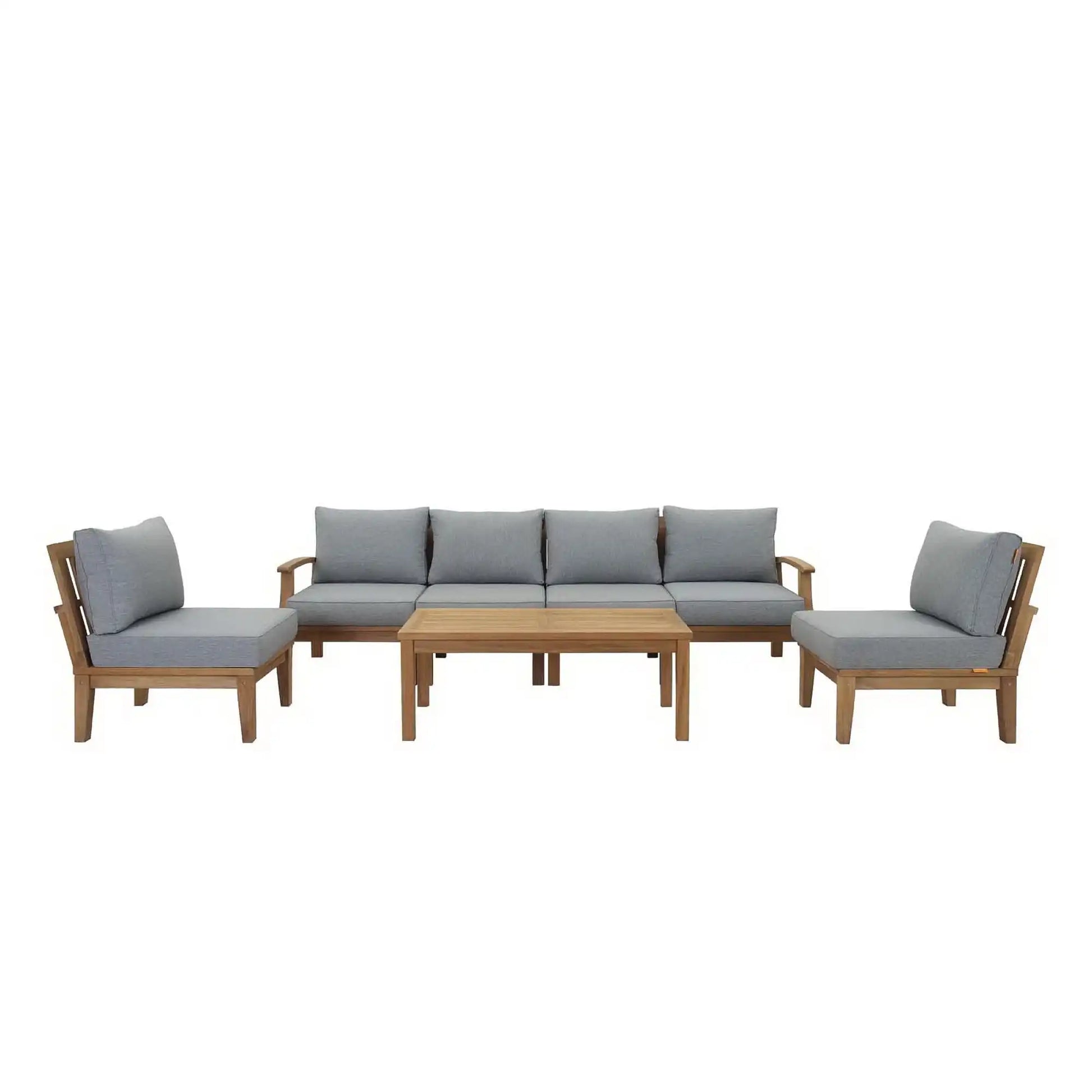 Marina 7 Piece Outdoor Patio Teak Set by Modway - Best Buy Furniture