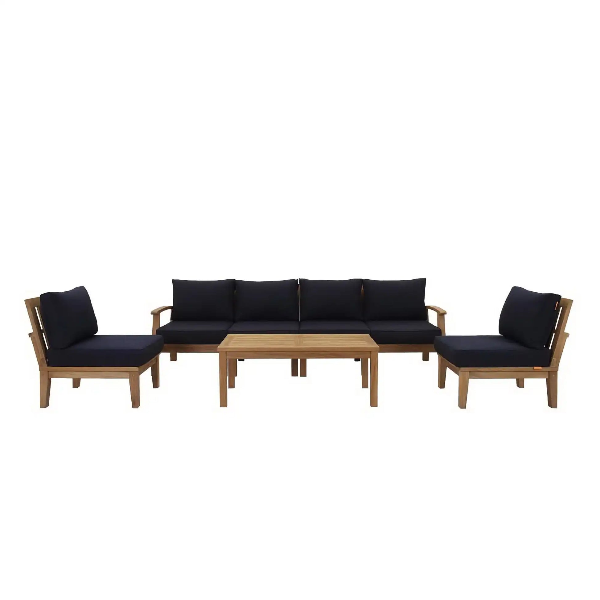 Marina 7 Piece Outdoor Patio Teak Set by Modway - Best Buy Furniture