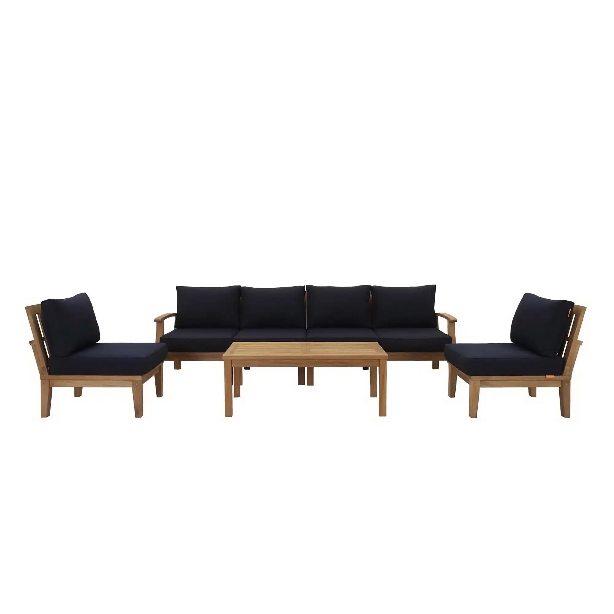 Marina 7 Piece Outdoor Patio Teak Set by Modway - Best Buy Furniture