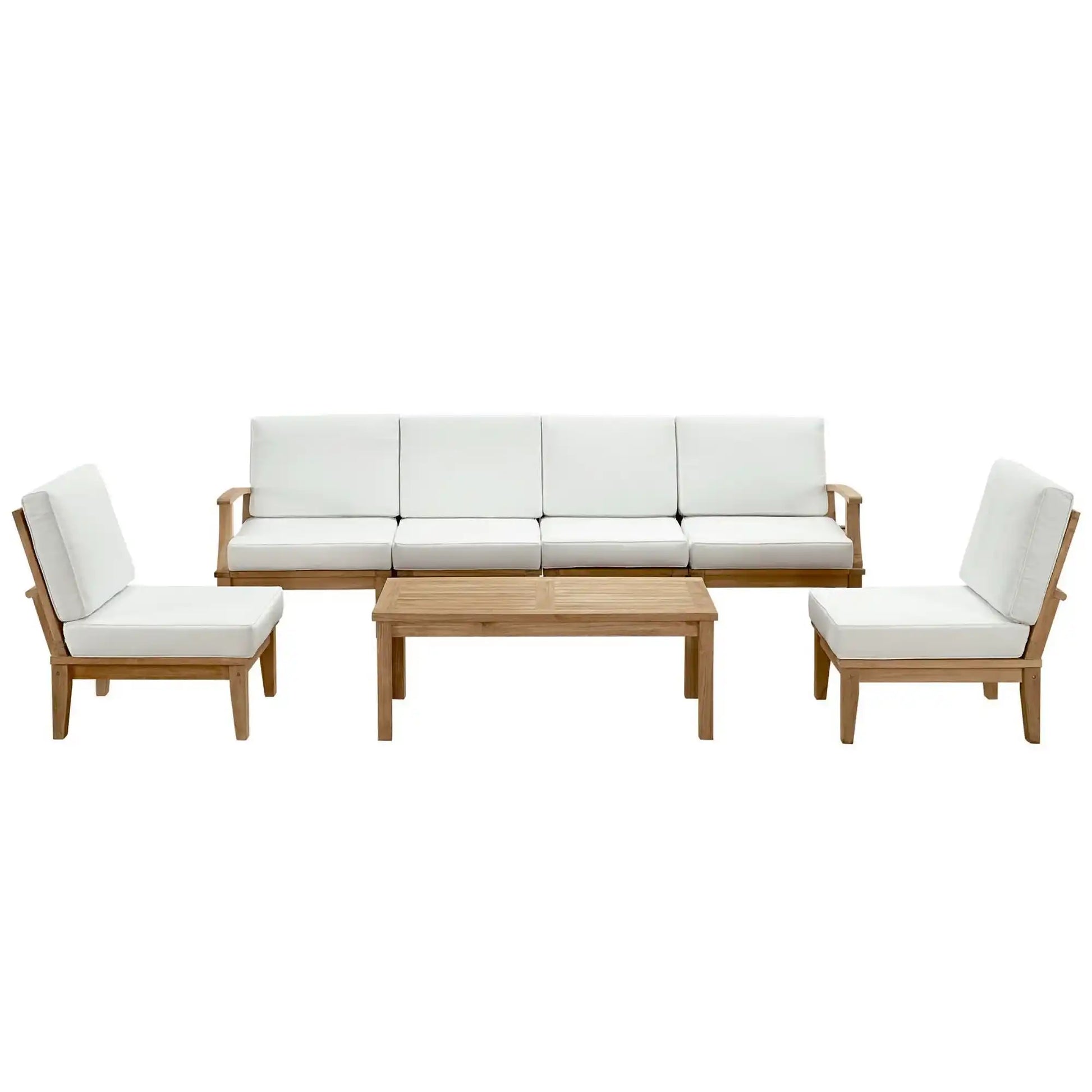 Marina 7 Piece Outdoor Patio Teak Set by Modway - Best Buy Furniture