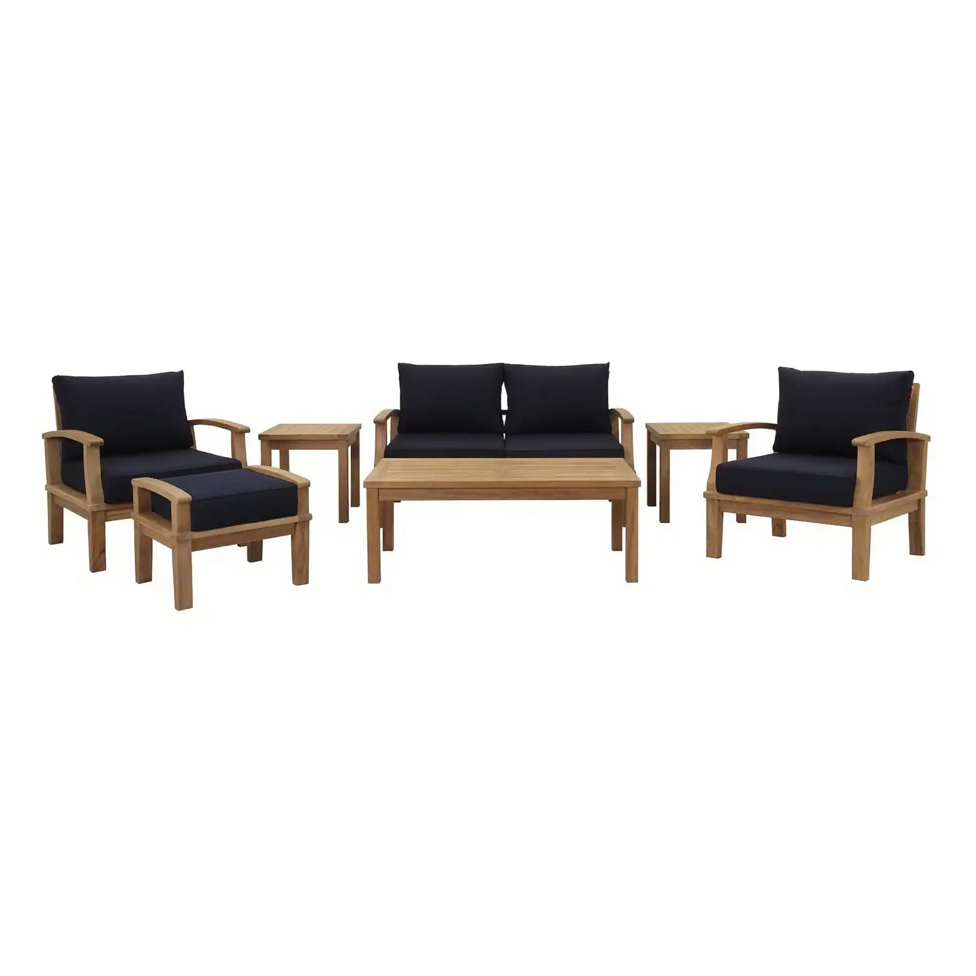 Marina 7 Piece Outdoor Patio Teak Set by Modway - Best Buy Furniture