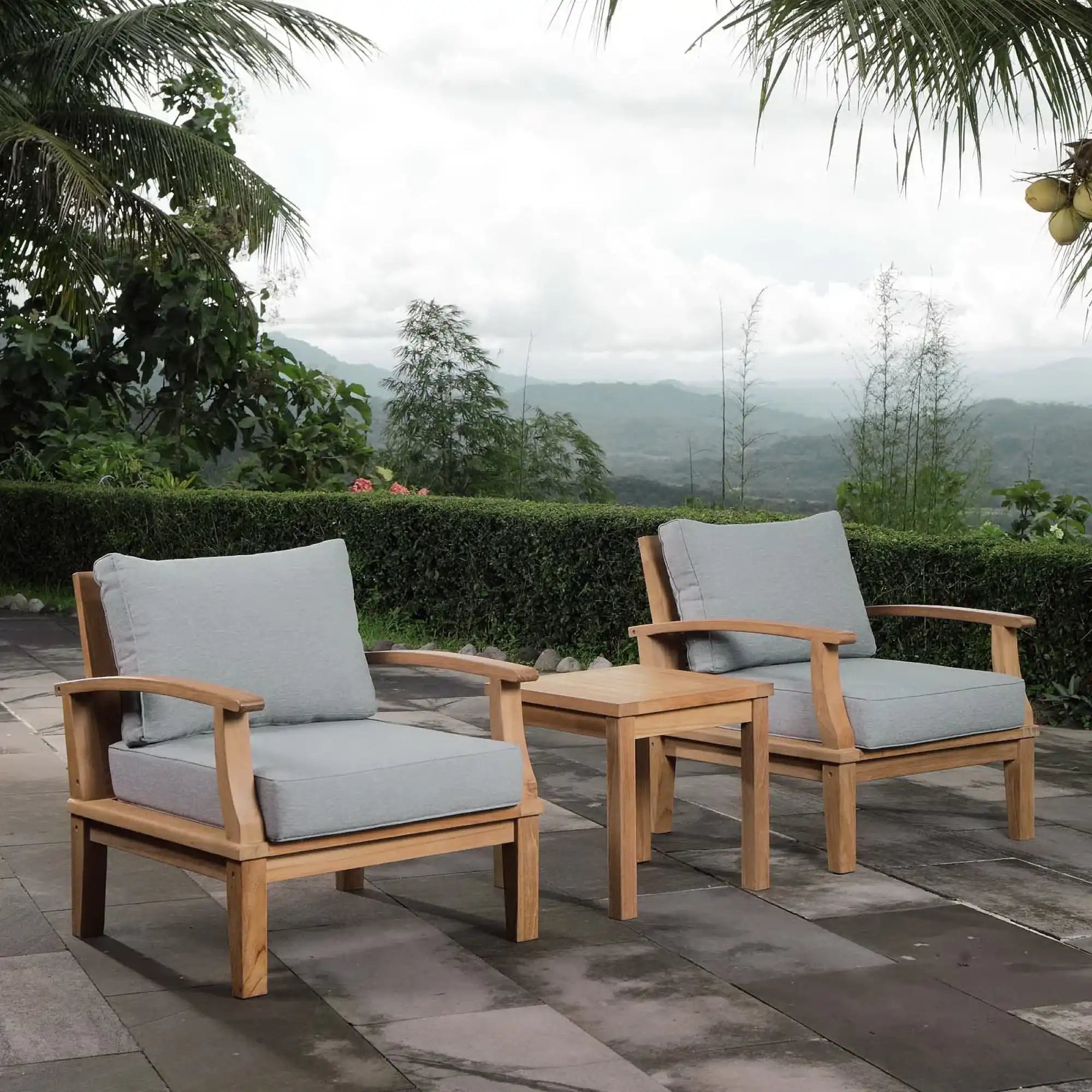 Marina 3 Piece Outdoor Patio Teak Set by Modway - Best Buy Furniture