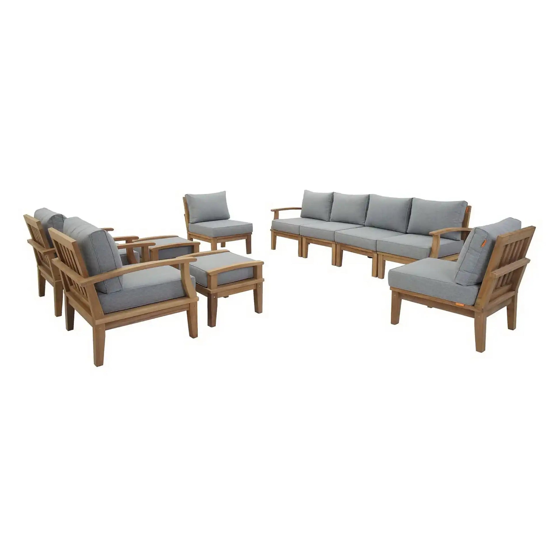 Marina 10 Piece Outdoor Patio Teak Set by Modway - Best Buy Furniture