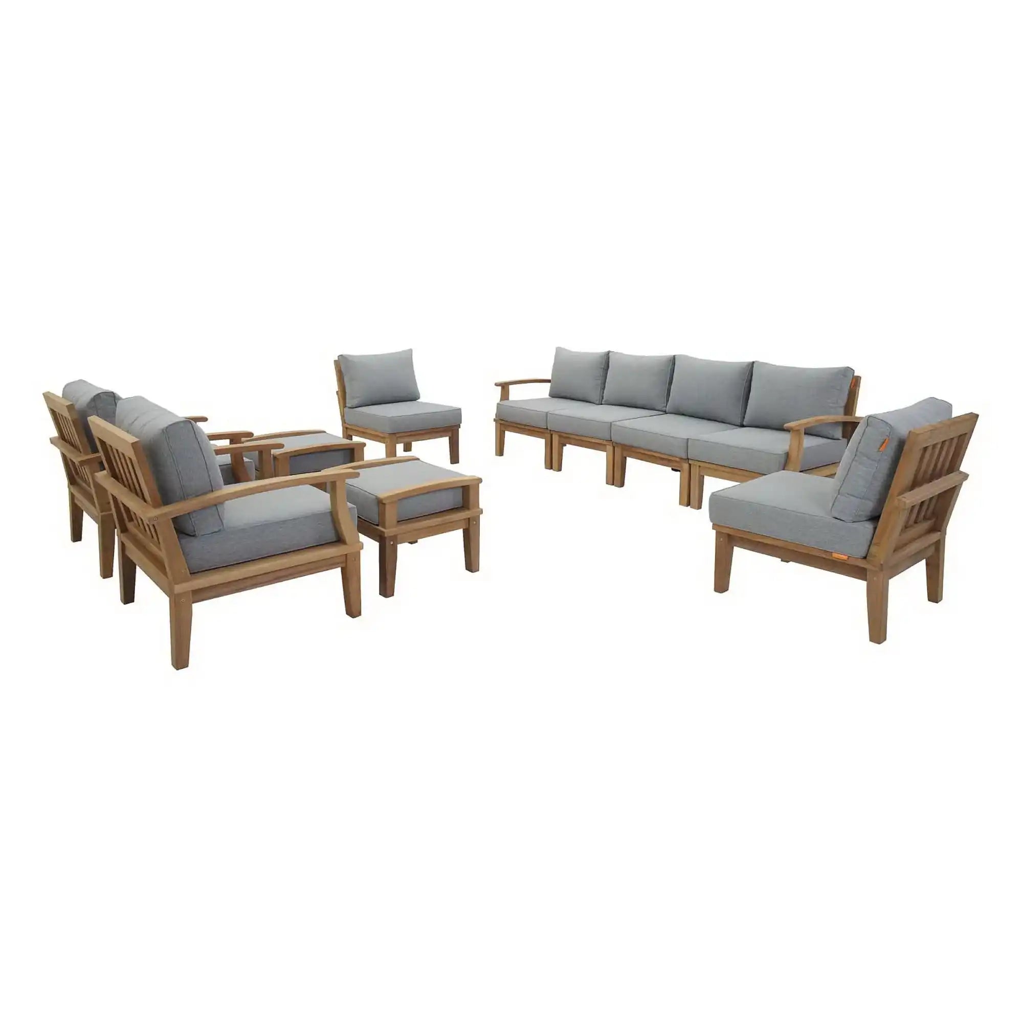 Marina 10 Piece Outdoor Patio Teak Set by Modway - Best Buy Furniture