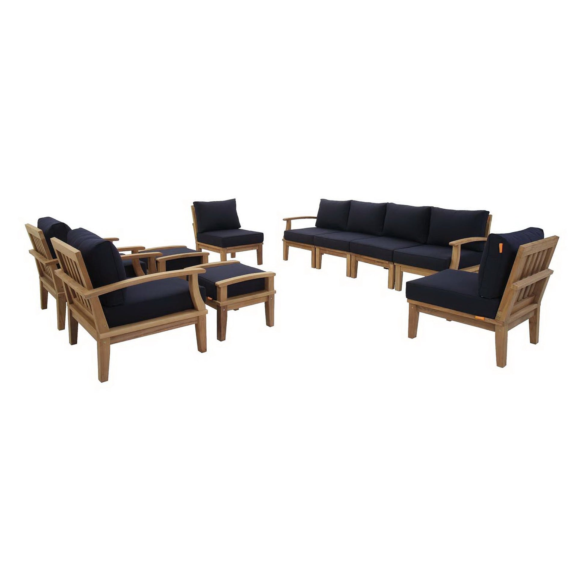Marina 10 Piece Outdoor Patio Teak Set by Modway - Best Buy Furniture