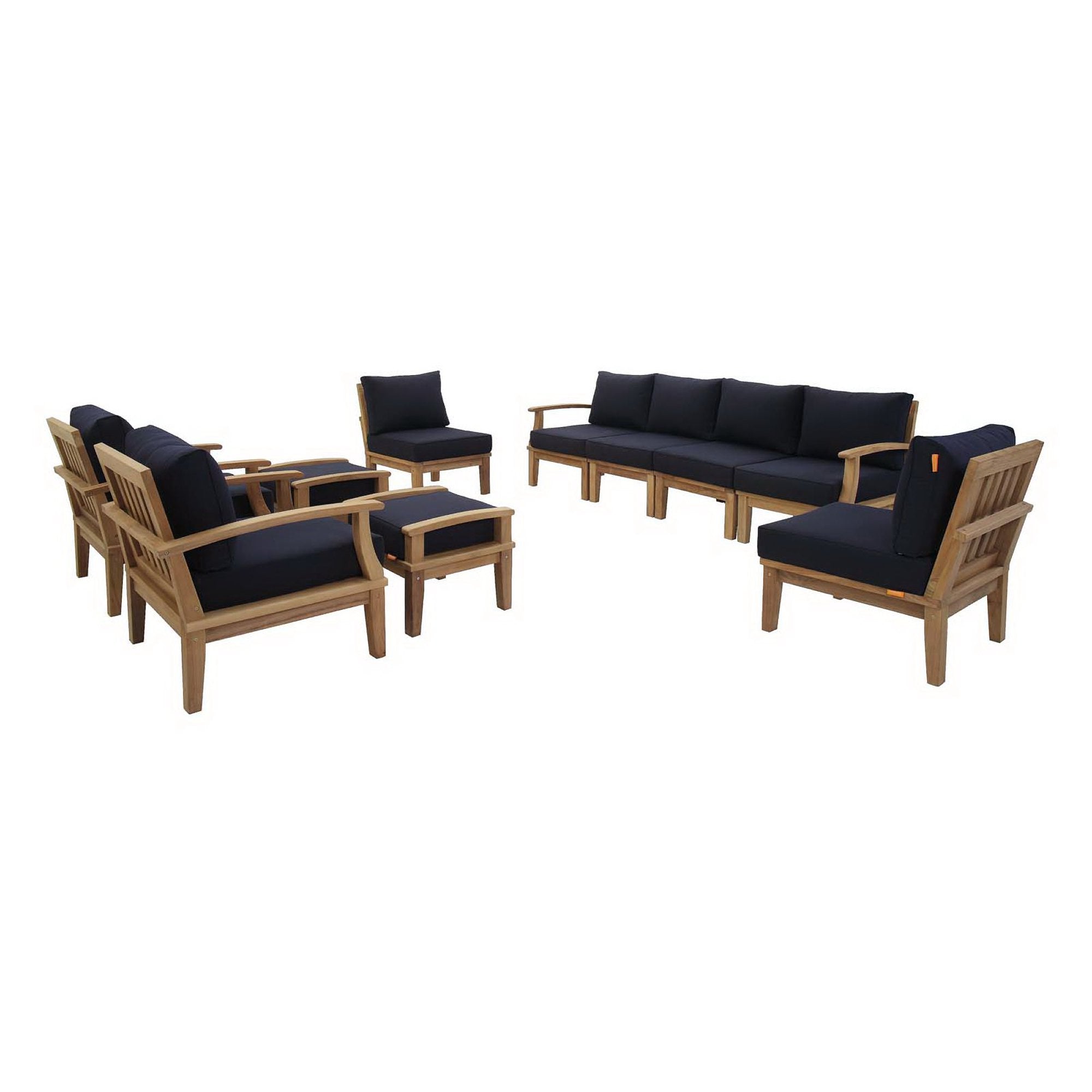 Marina 10 Piece Outdoor Patio Teak Set by Modway - Best Buy Furniture