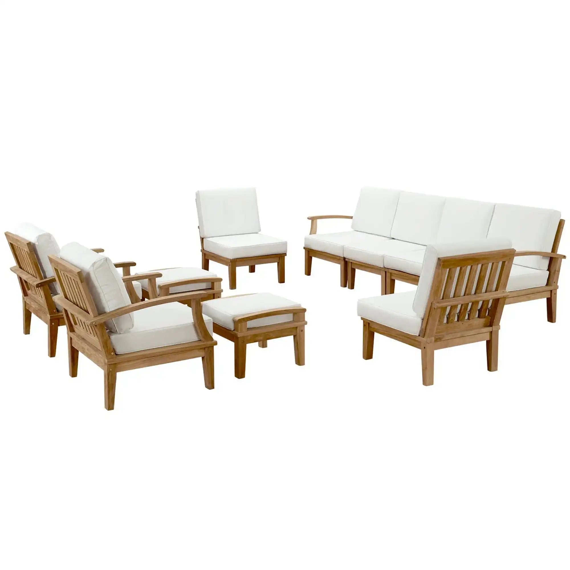 Marina 10 Piece Outdoor Patio Teak Set by Modway - Best Buy Furniture