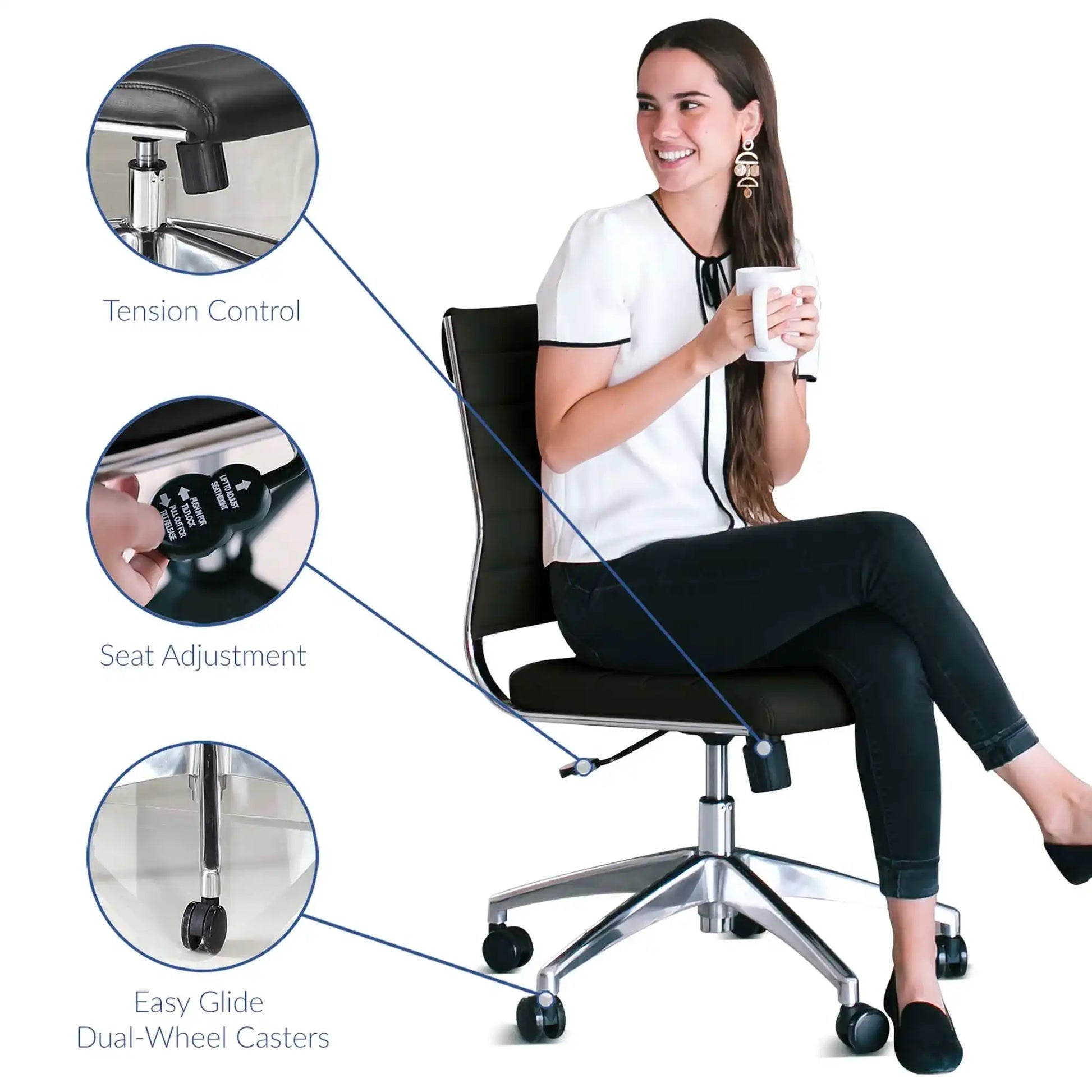 Jive Armless Mid Back Office Chair by Modway - Best Buy Furniture