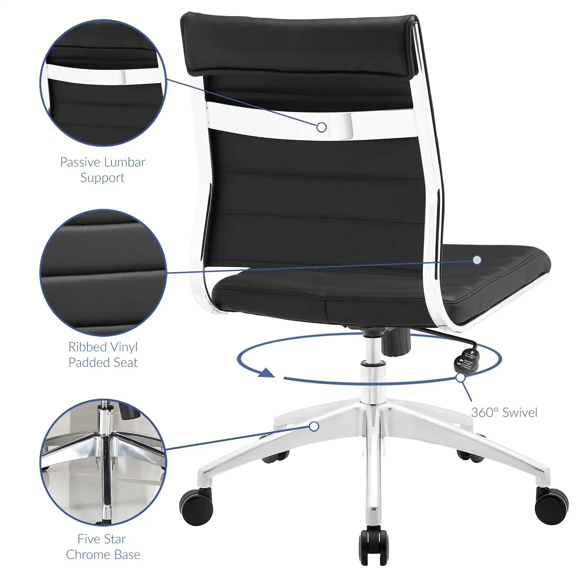 Jive Armless Mid Back Office Chair by Modway - Best Buy Furniture