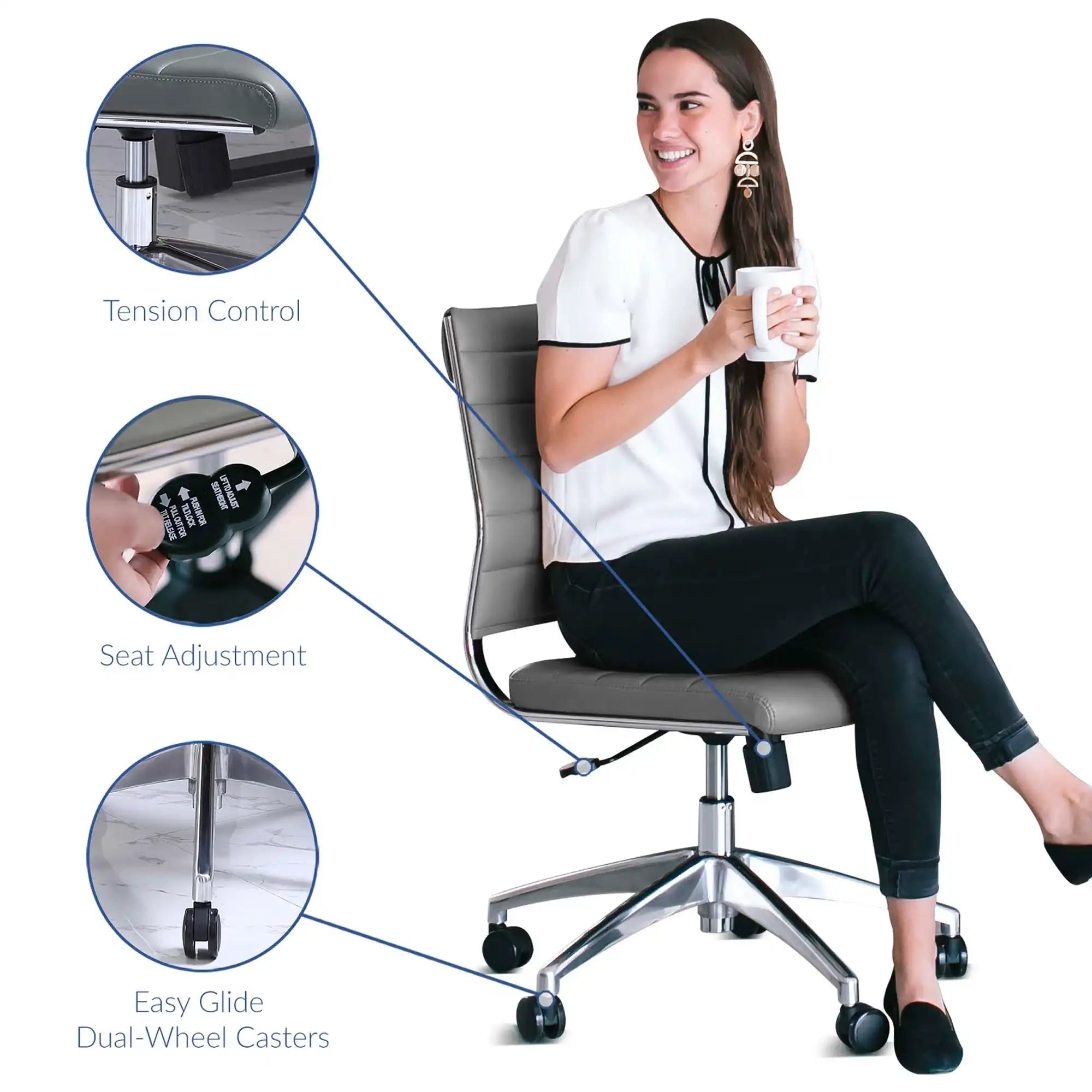 Jive Armless Mid Back Office Chair by Modway - Best Buy Furniture