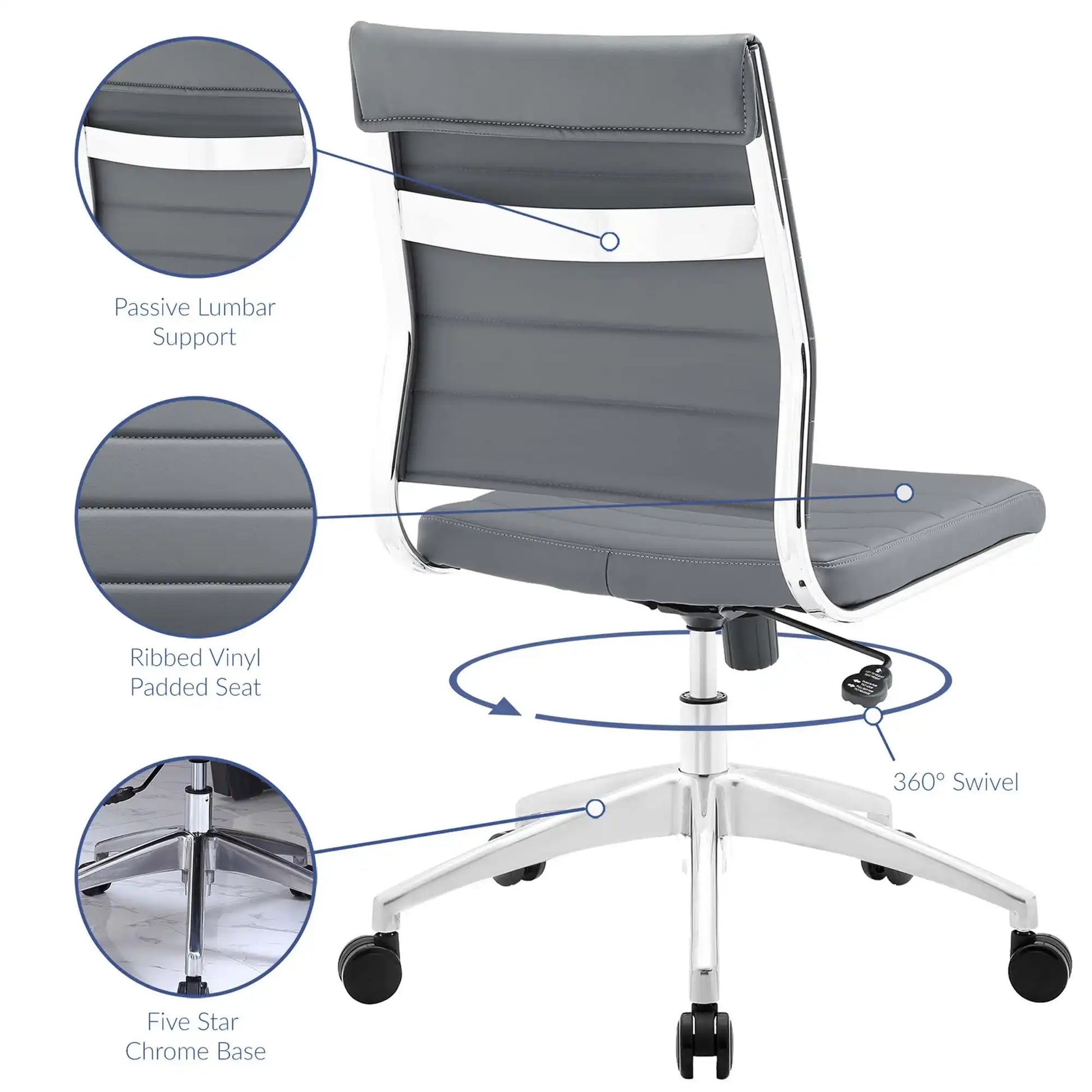 Jive Armless Mid Back Office Chair by Modway - Best Buy Furniture