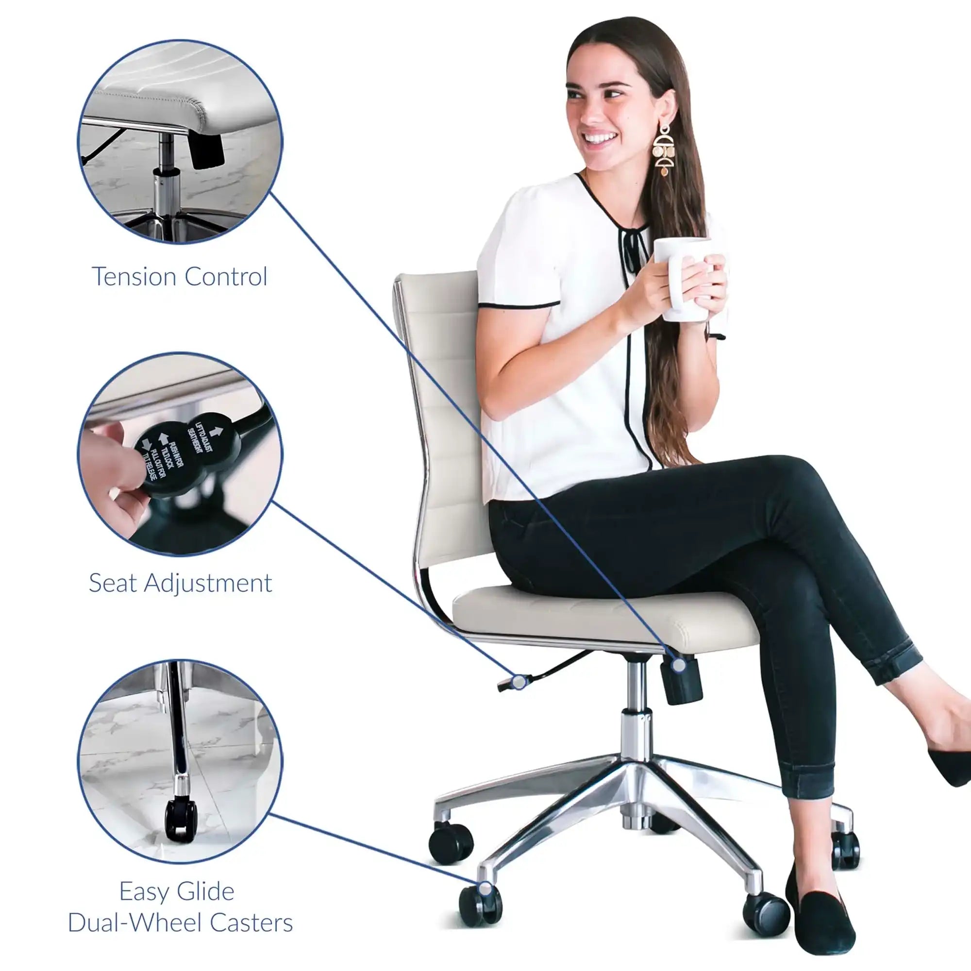 Jive Armless Mid Back Office Chair by Modway - Best Buy Furniture