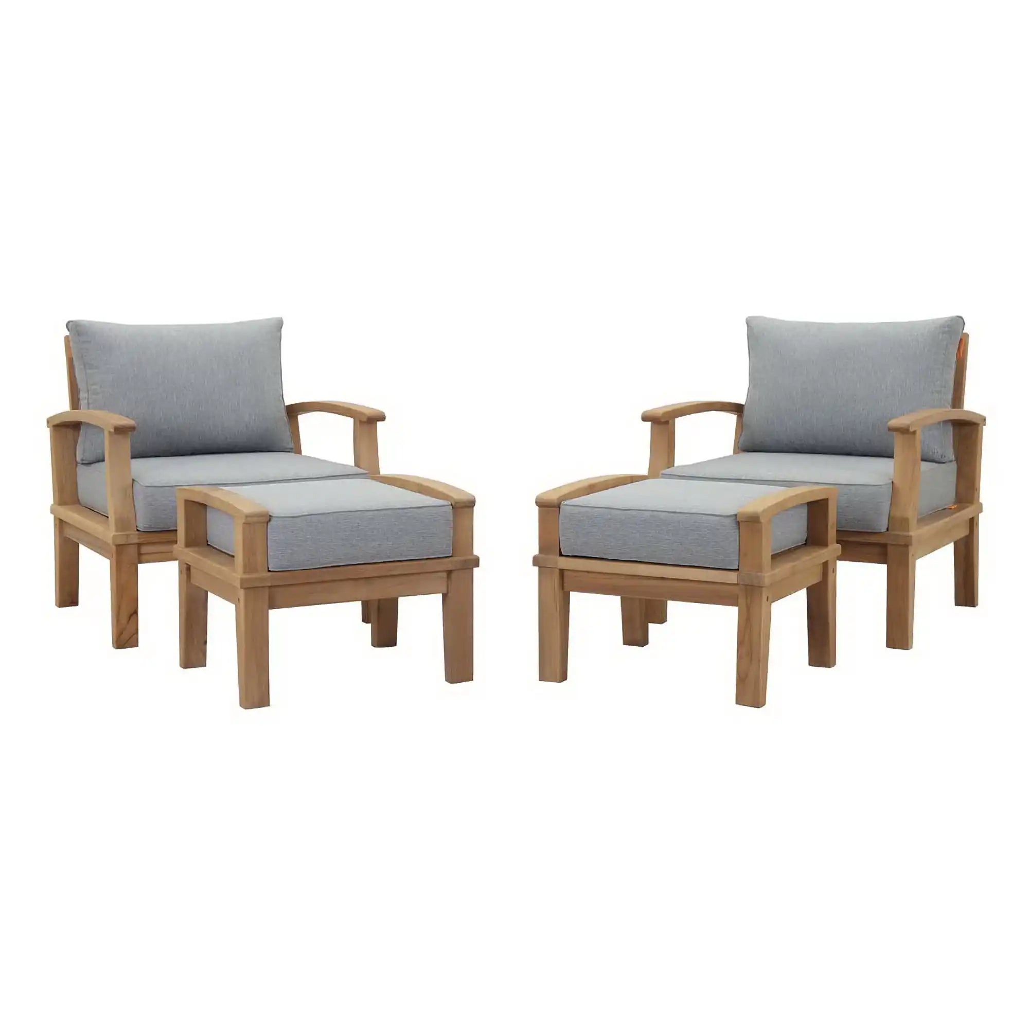 Marina 4 Piece Outdoor Patio Teak Set by Modway - Best Buy Furniture