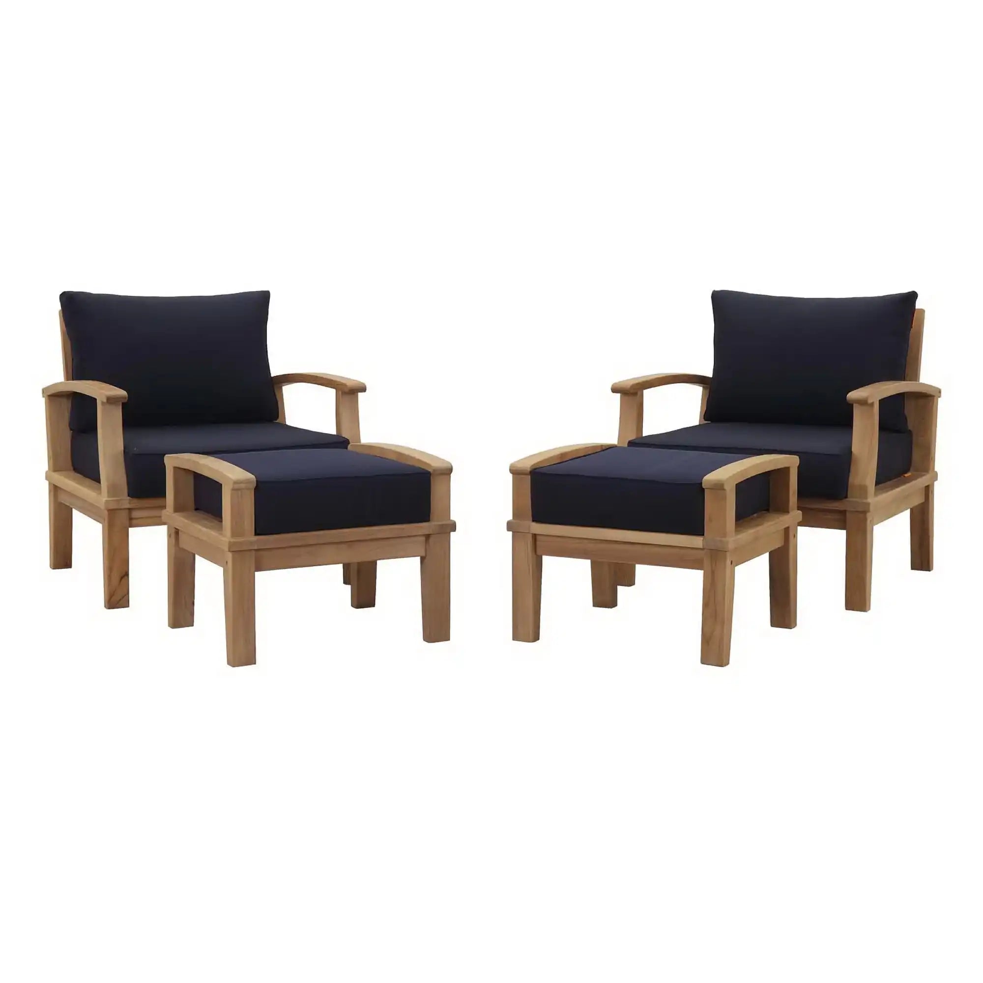 Marina 4 Piece Outdoor Patio Teak Set by Modway - Best Buy Furniture