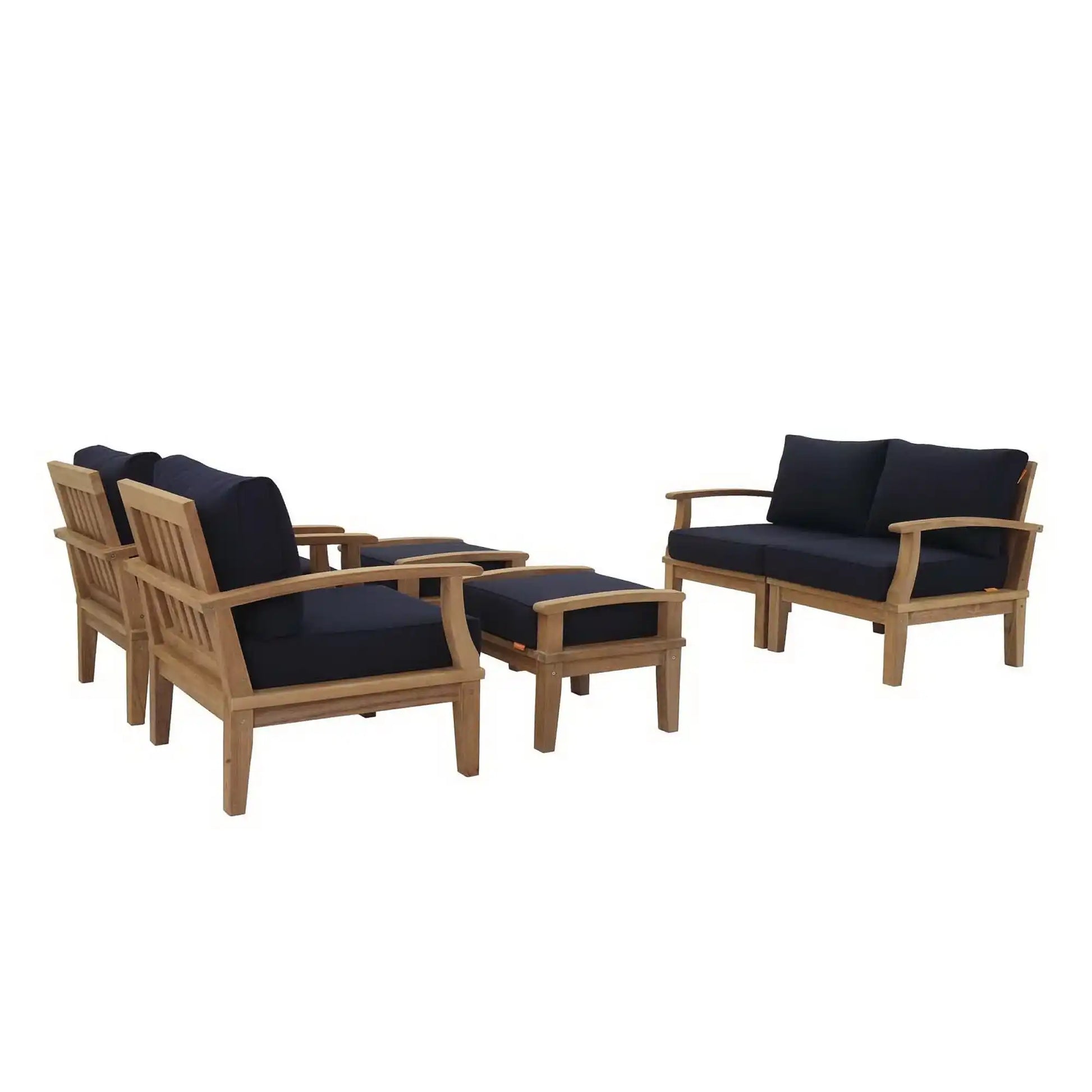 Marina 6 Piece Outdoor Patio Teak Set by Modway - Best Buy Furniture