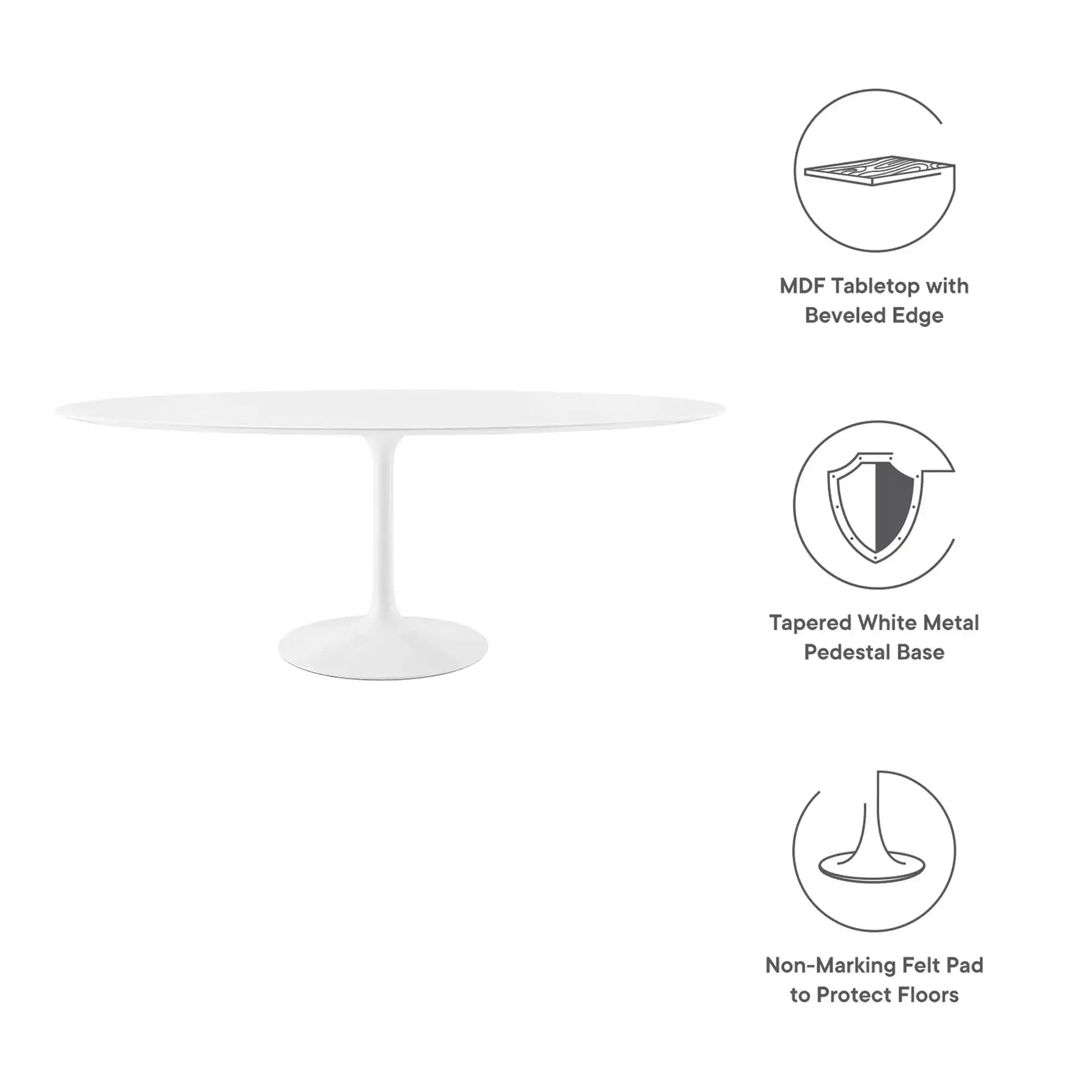 Lippa 78" Oval Wood Dining Table by Modway - Best Buy Furniture