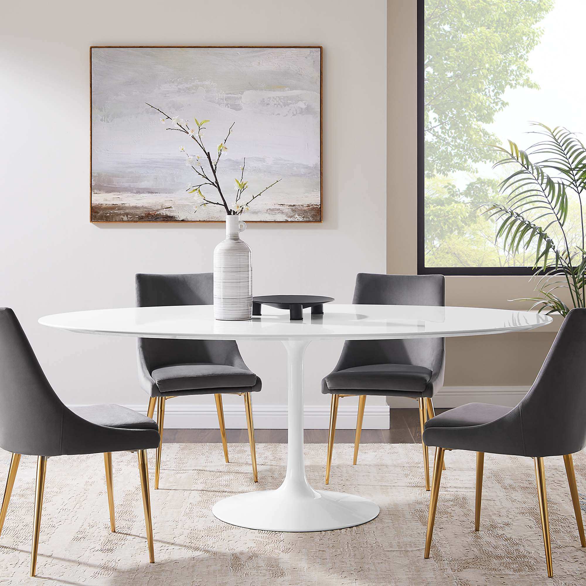 Lippa 78" Oval Wood Dining Table by Modway - Best Buy Furniture