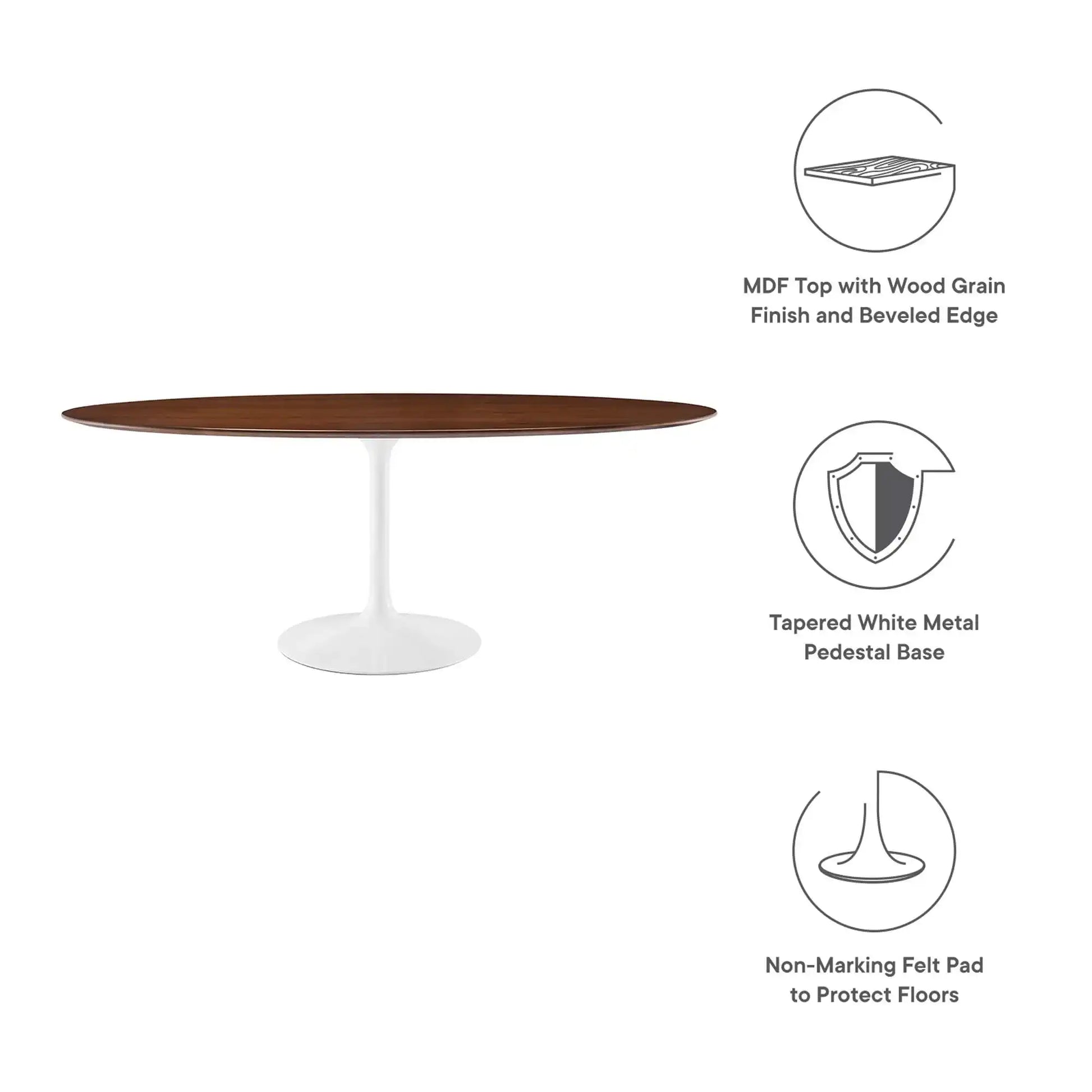 Lippa 78" Oval Wood Dining Table by Modway - Best Buy Furniture