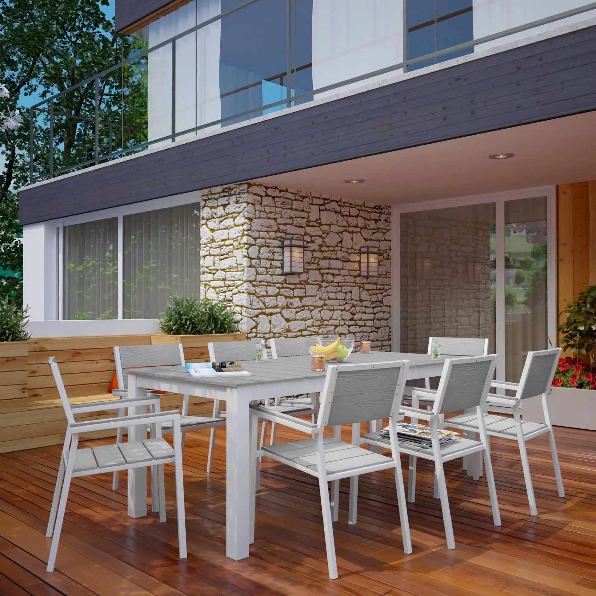 Maine 9 Piece Outdoor Patio Dining Set by Modway - Best Buy Furniture