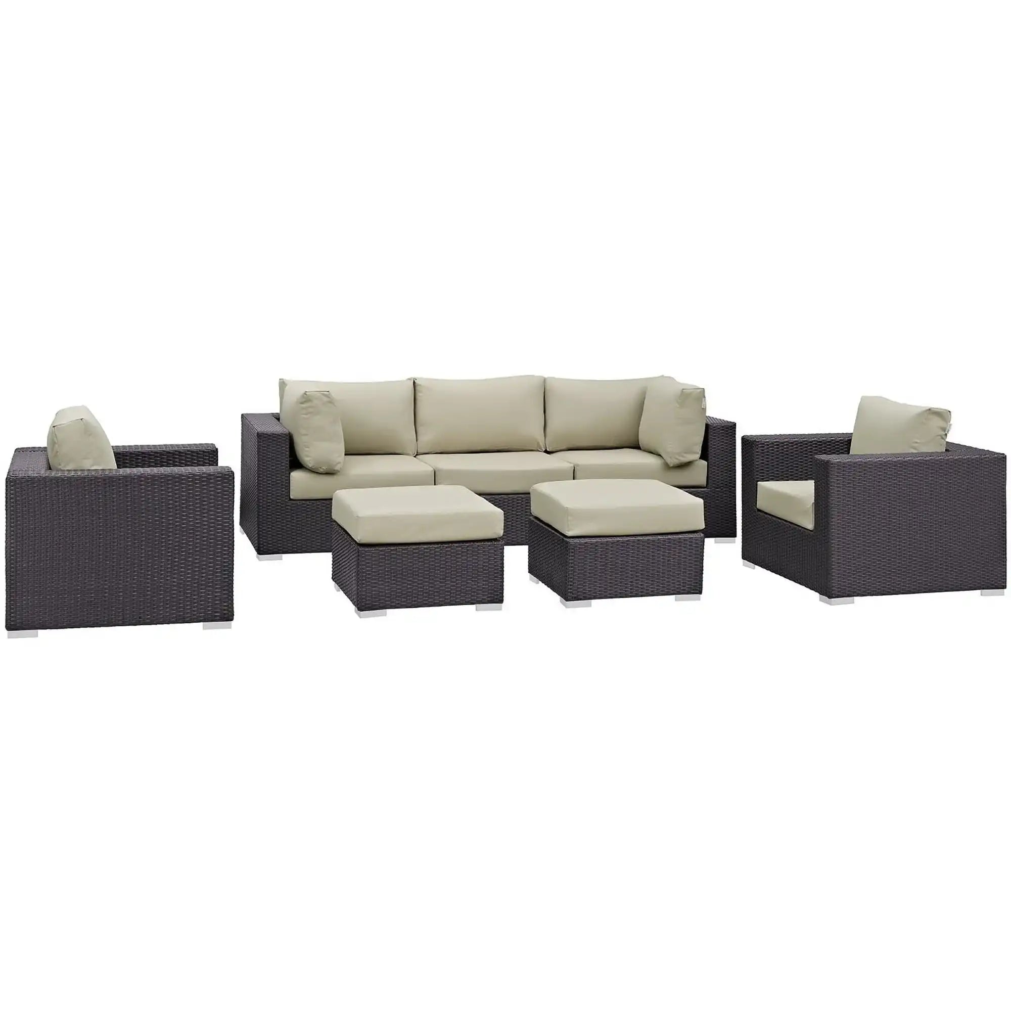 Gather 7 Piece Outdoor Patio Sectional Set by Modway - Best Buy Furniture