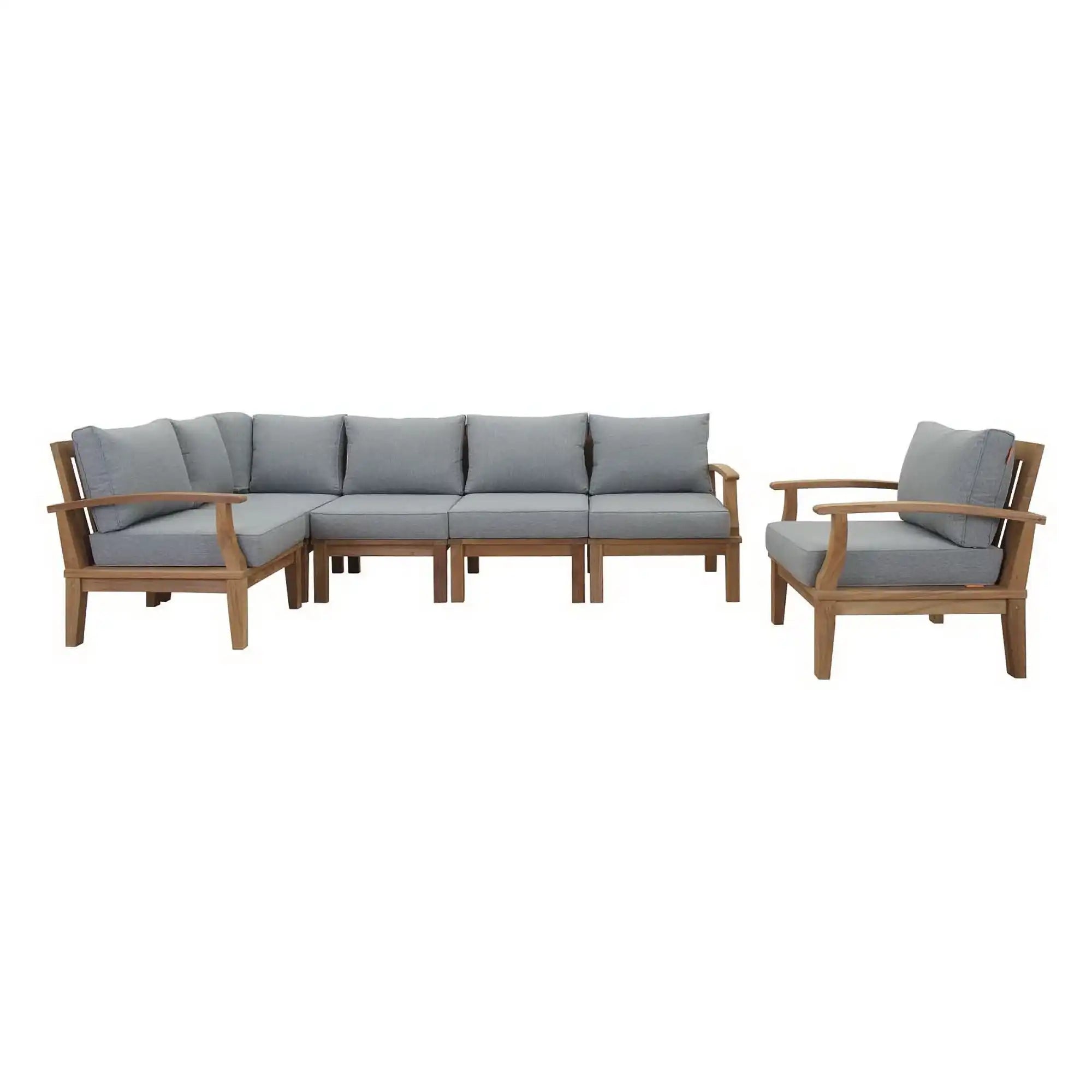 Marina 6 Piece Outdoor Patio Teak Set by Modway - Best Buy Furniture