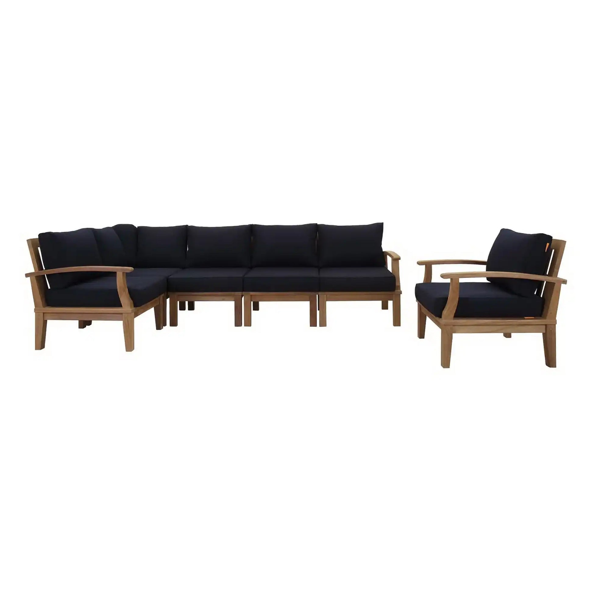 Marina 6 Piece Outdoor Patio Teak Set by Modway - Best Buy Furniture