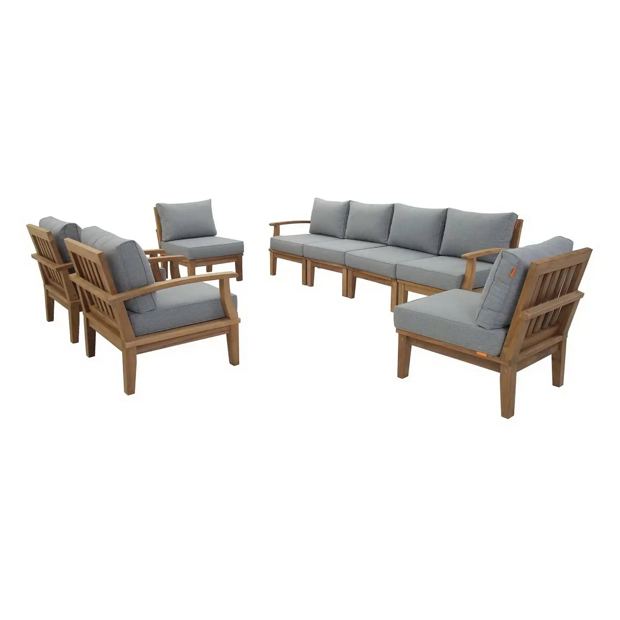 Marina 8 Piece Outdoor Patio Teak Set by Modway - Best Buy Furniture