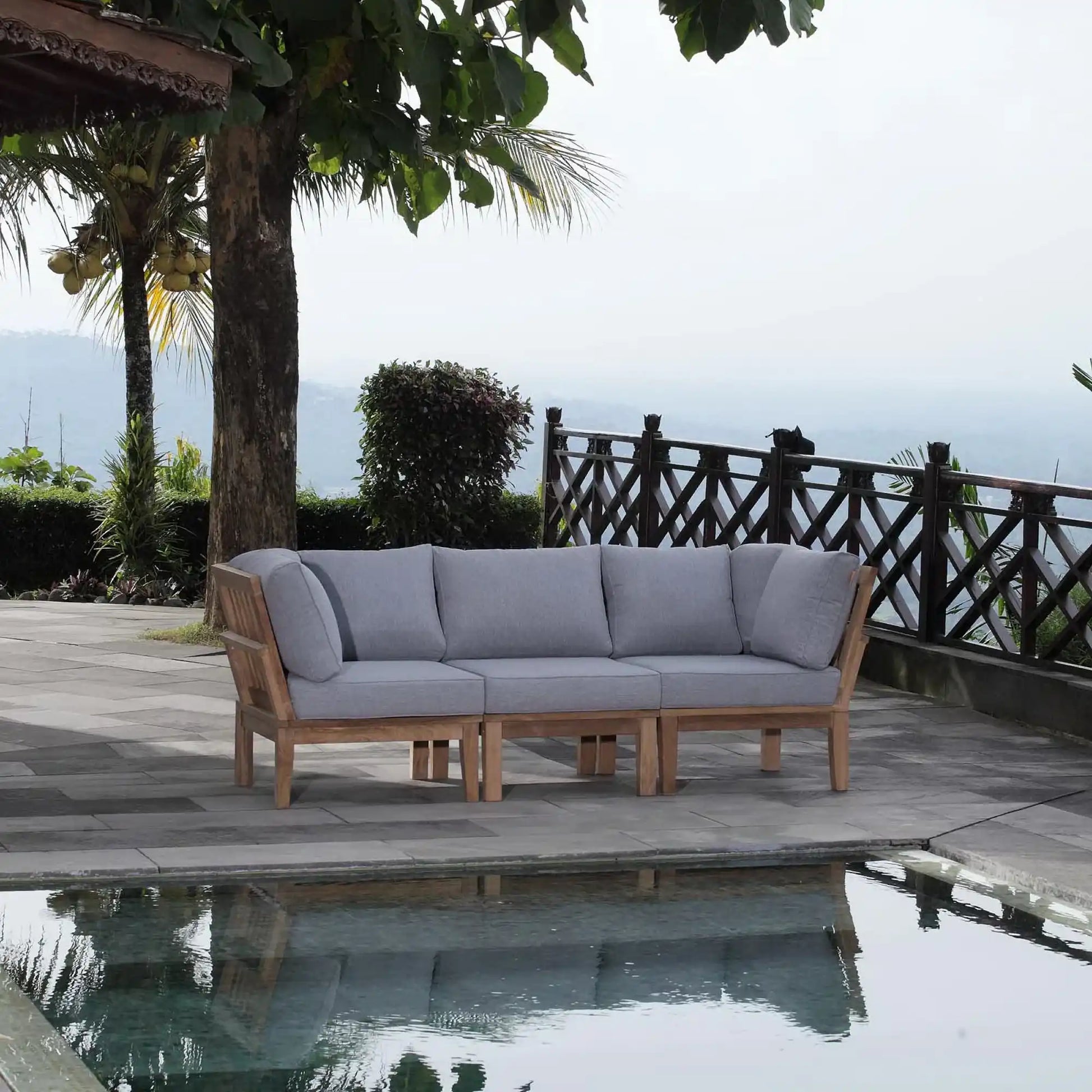 Marina 3 Piece Outdoor Patio Teak Set by Modway - Best Buy Furniture