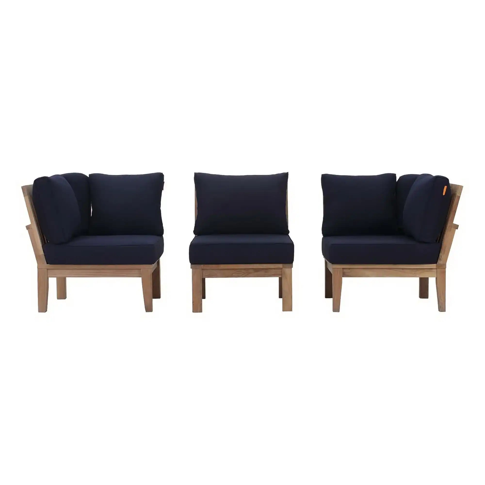 Marina 3 Piece Outdoor Patio Teak Set by Modway - Best Buy Furniture