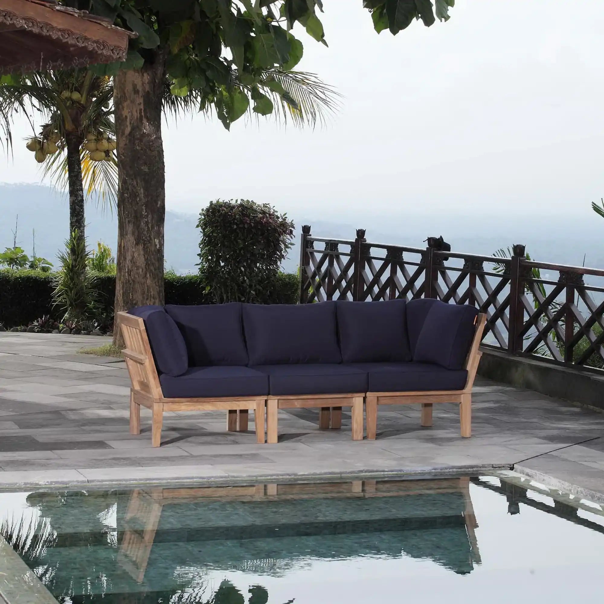 Marina 3 Piece Outdoor Patio Teak Set by Modway - Best Buy Furniture