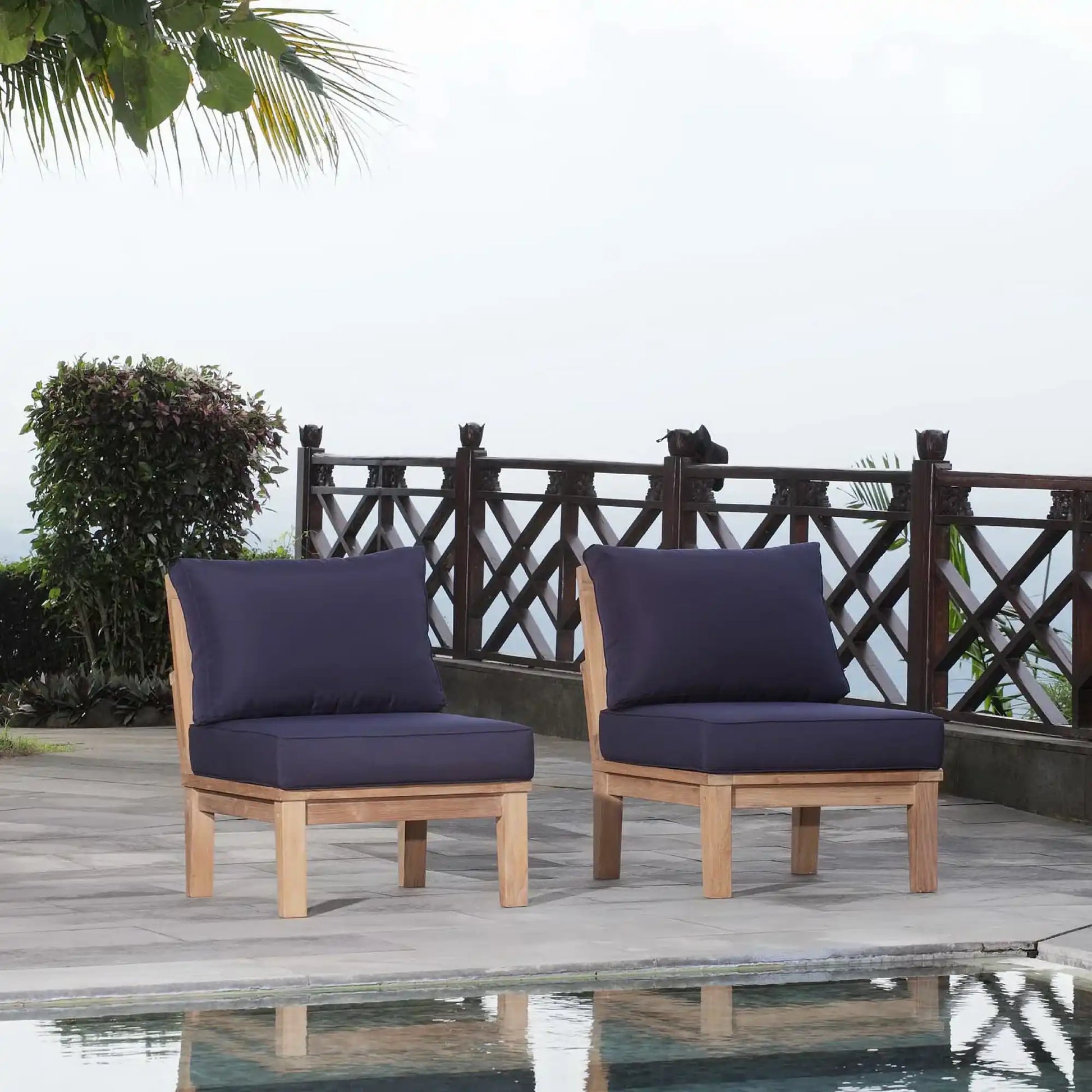 Marina 2 Piece Outdoor Patio Teak Set by Modway - Best Buy Furniture