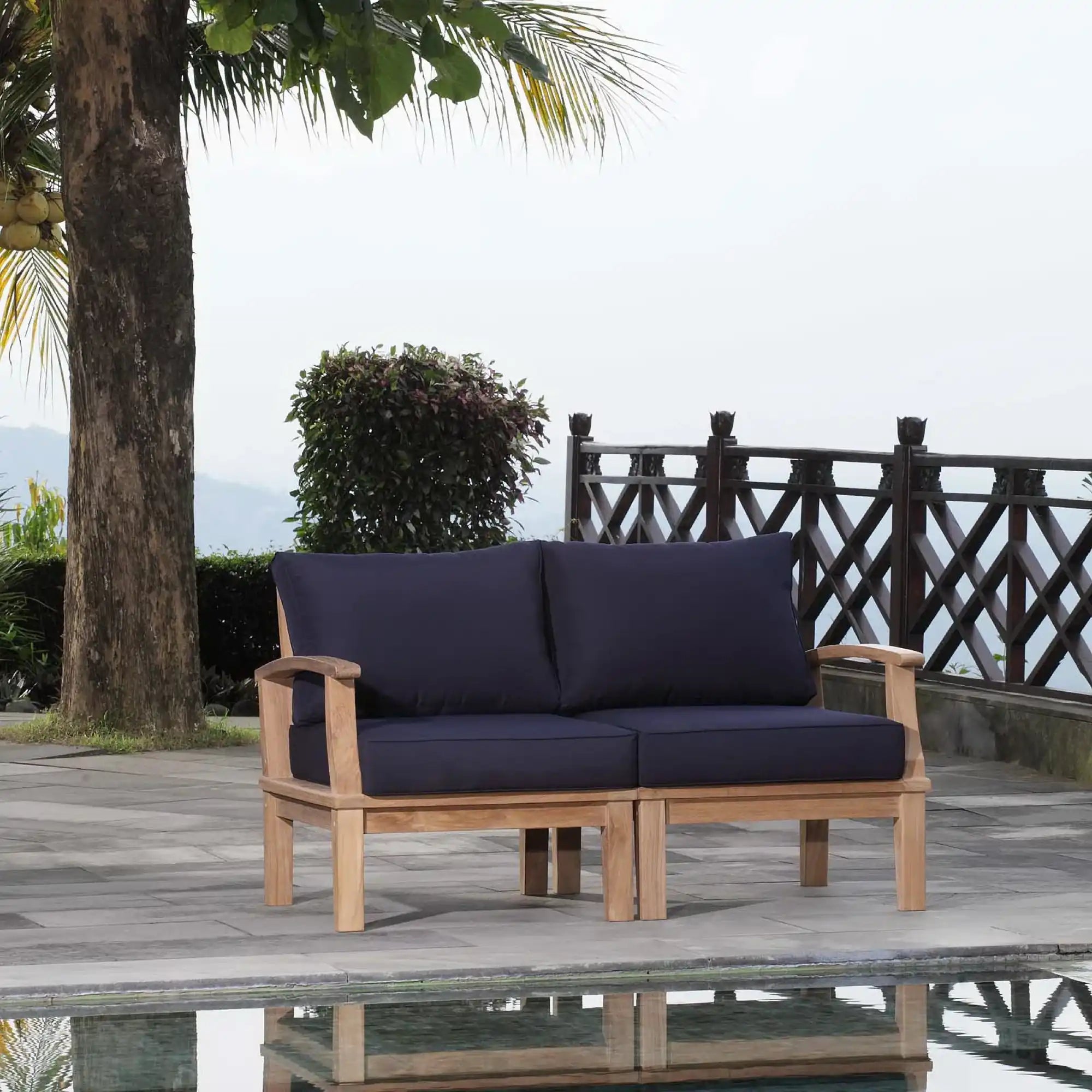 Marina 2 Piece Outdoor Patio Teak Set by Modway - Best Buy Furniture
