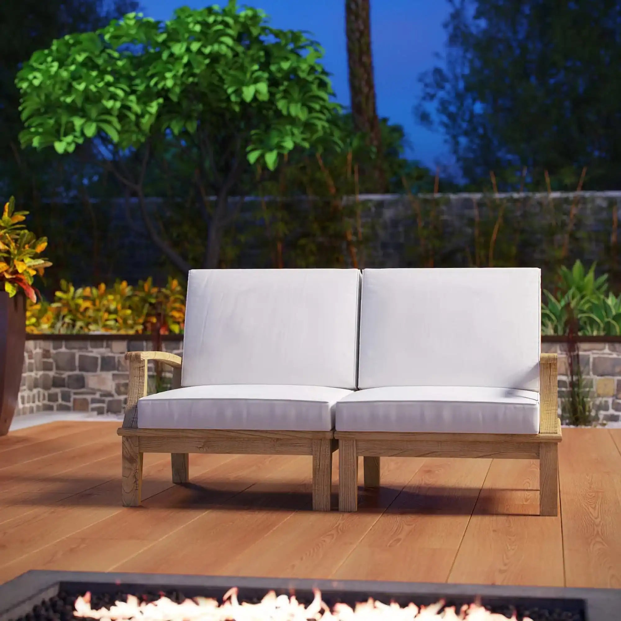 Marina 2 Piece Outdoor Patio Teak Set by Modway - Best Buy Furniture