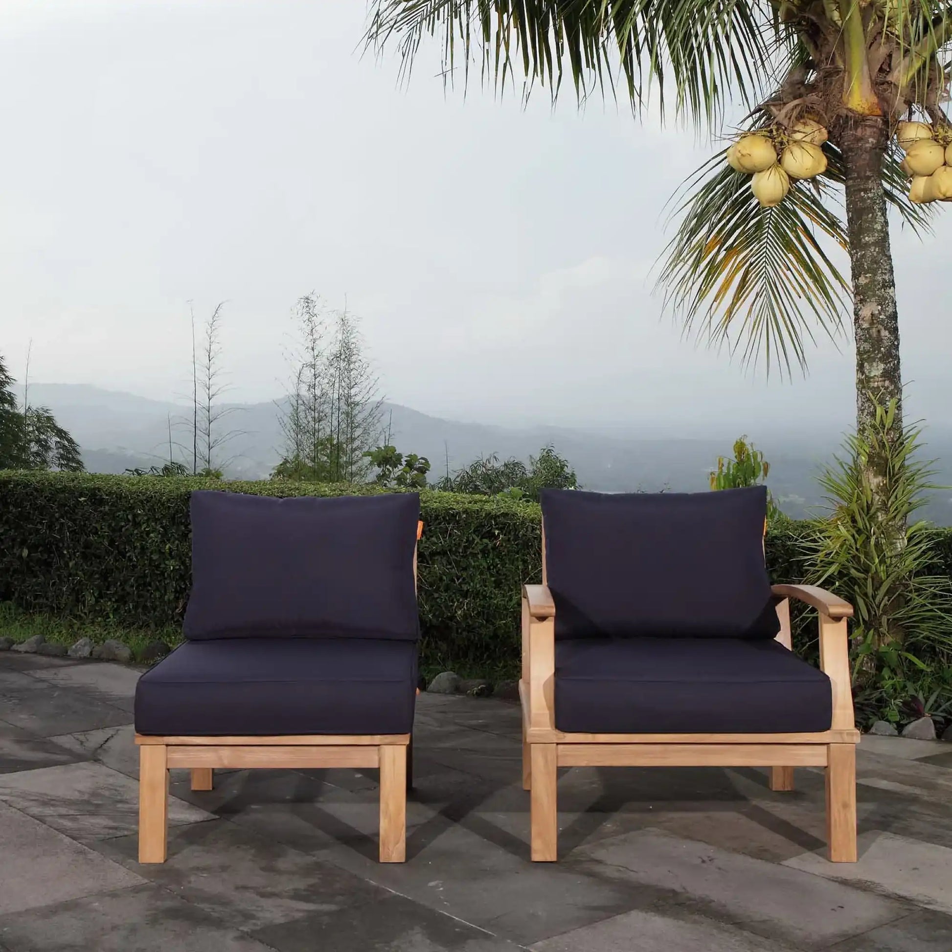 Marina 2 Piece Outdoor Patio Teak Set by Modway - Best Buy Furniture