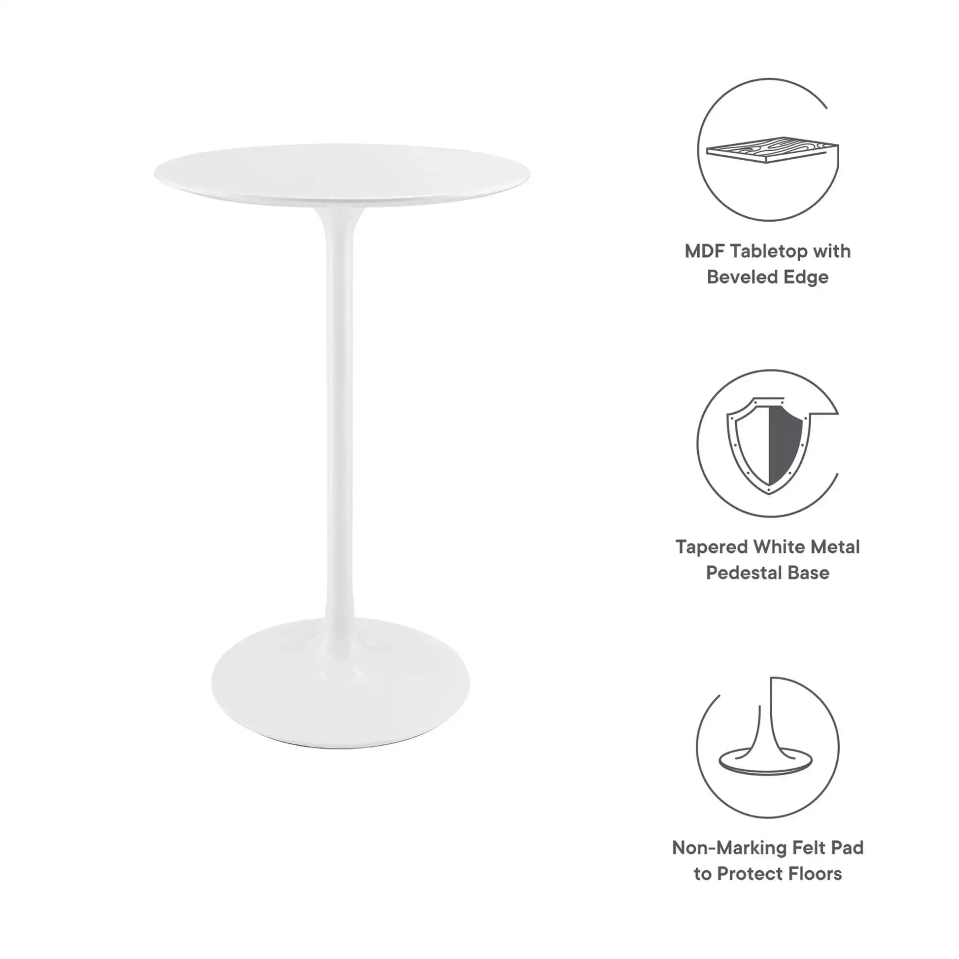 Lippa 28" Round Wood Bar Table by Modway - Best Buy Furniture