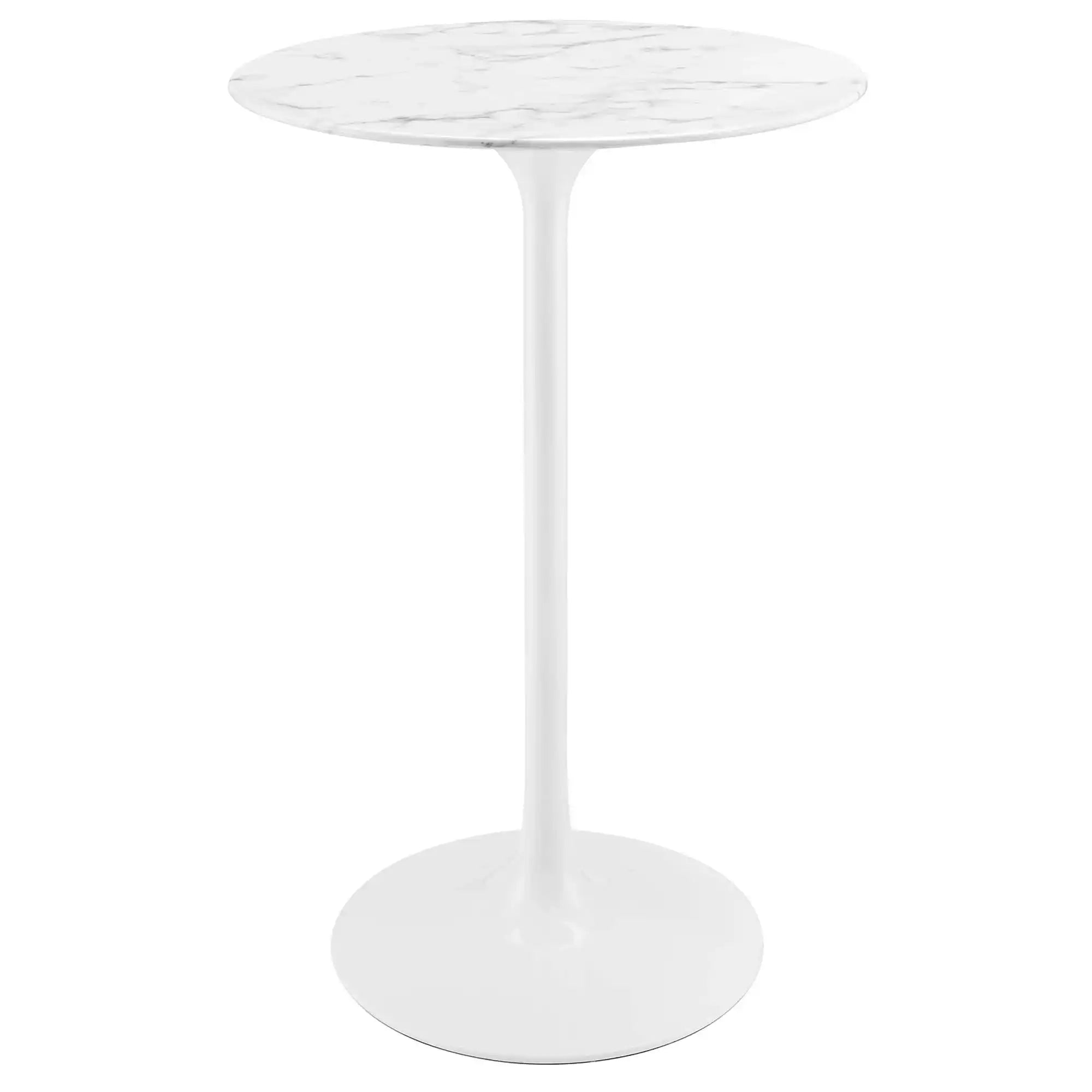 Lippa 28" Round Faux Marble Bar Table by Modway - Best Buy Furniture