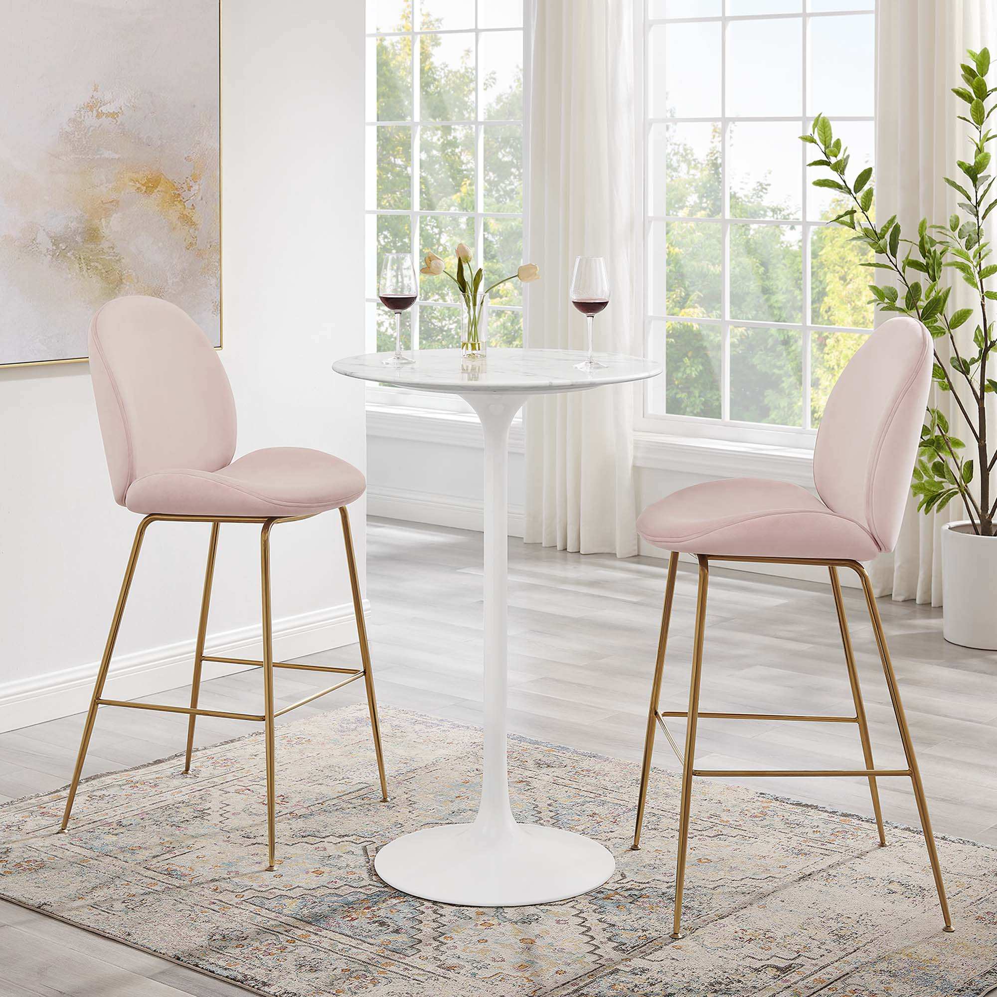 Lippa 28" Round Faux Marble Bar Table by Modway - Best Buy Furniture