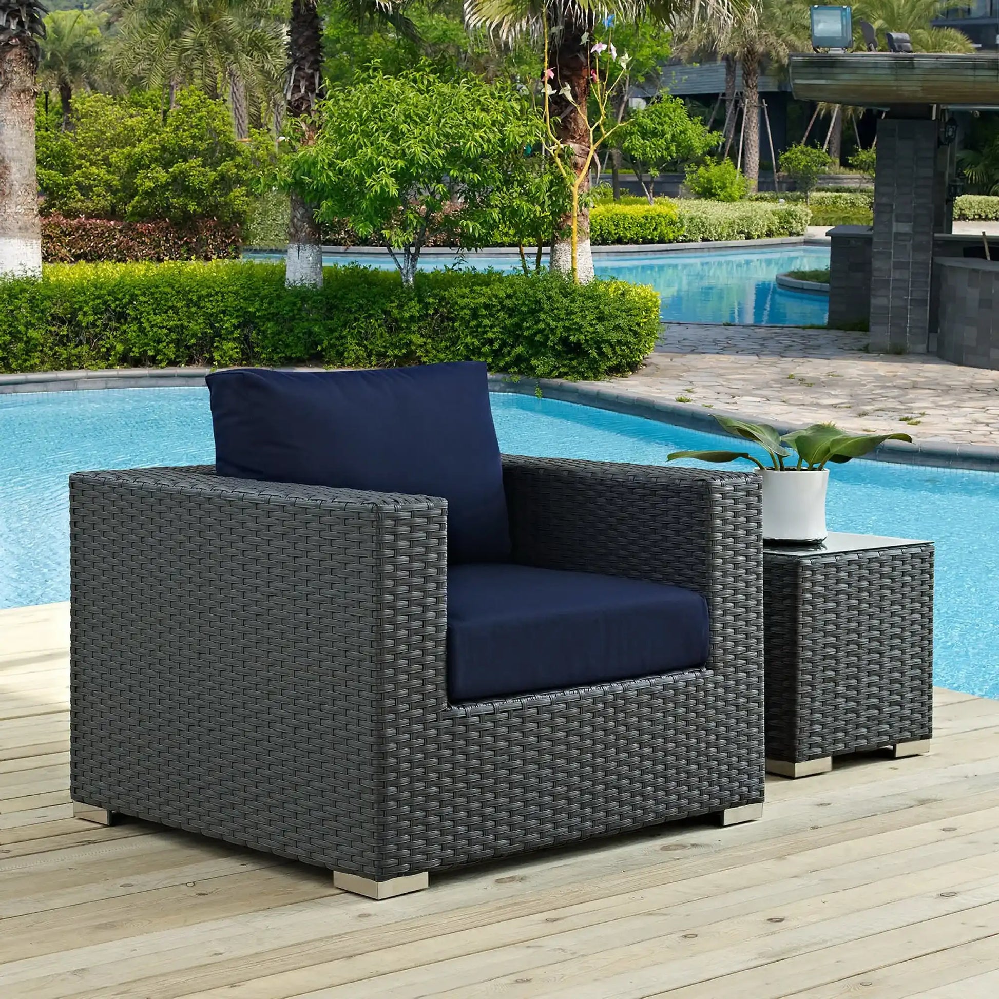 Sojourn Outdoor Patio Sunbrella� Armchair by Modway - Best Buy Furniture