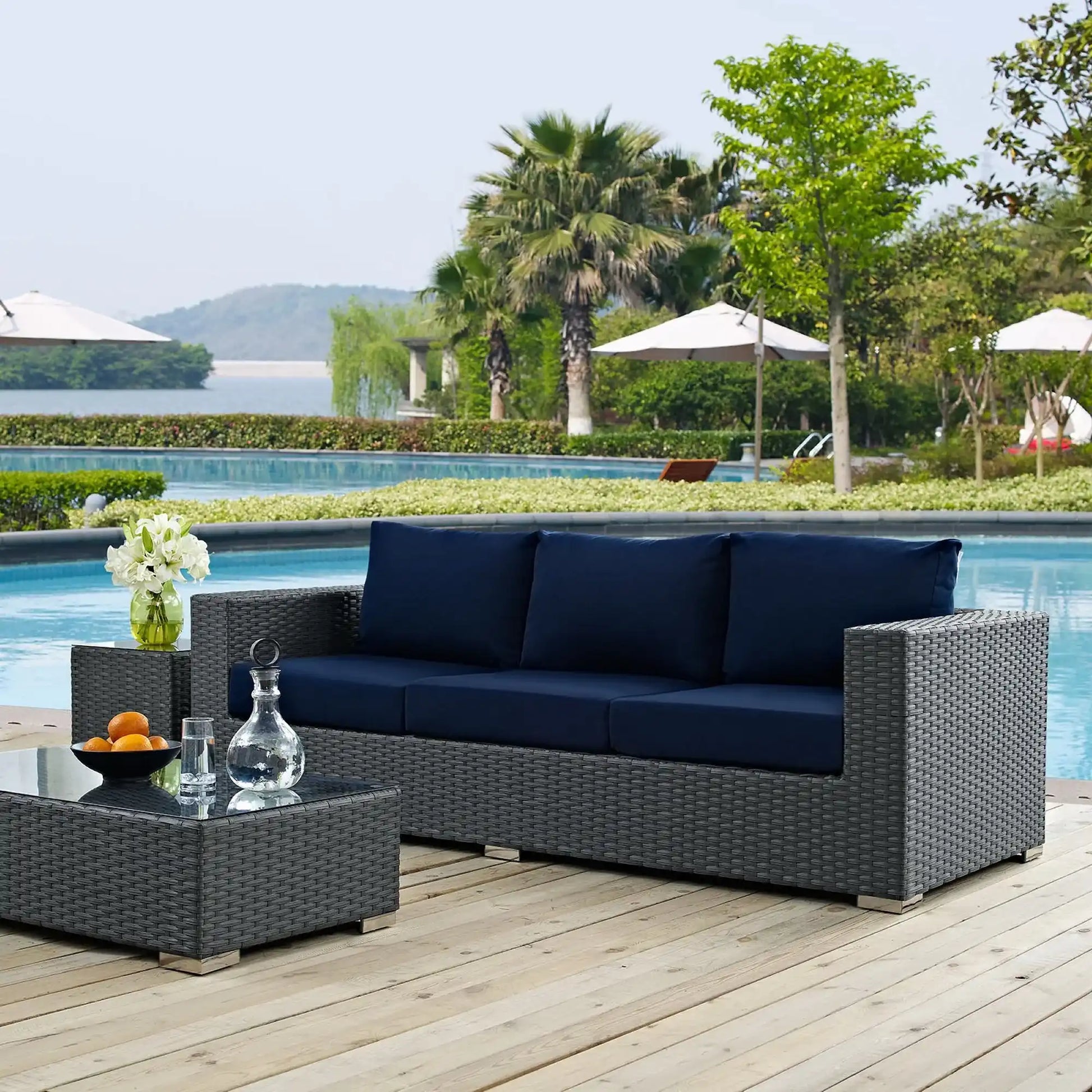 Sojourn Outdoor Patio Sunbrella� Sofa by Modway - Best Buy Furniture