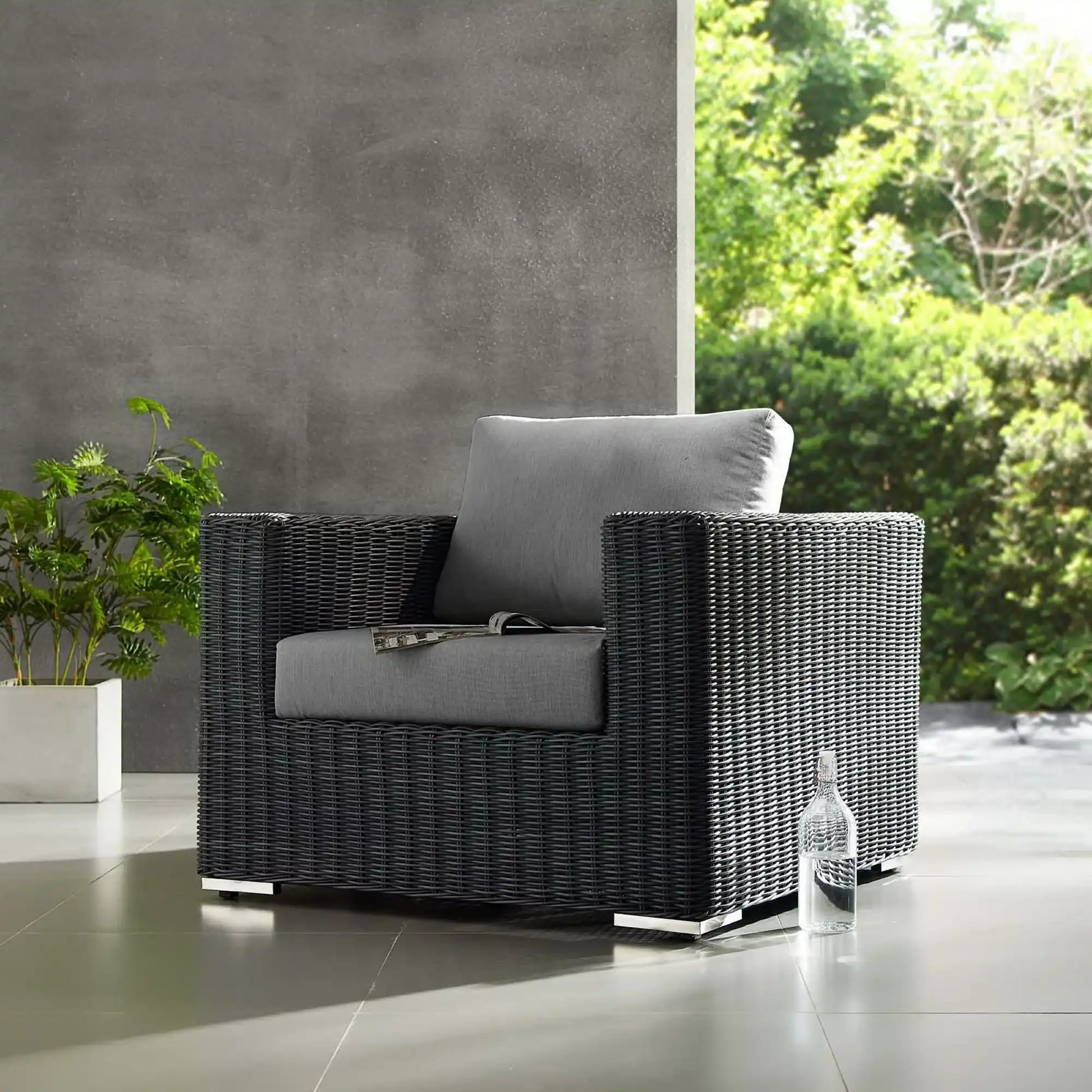 Summon Outdoor Patio Fabric Sunbrella� Armchair by Modway - Best Buy Furniture