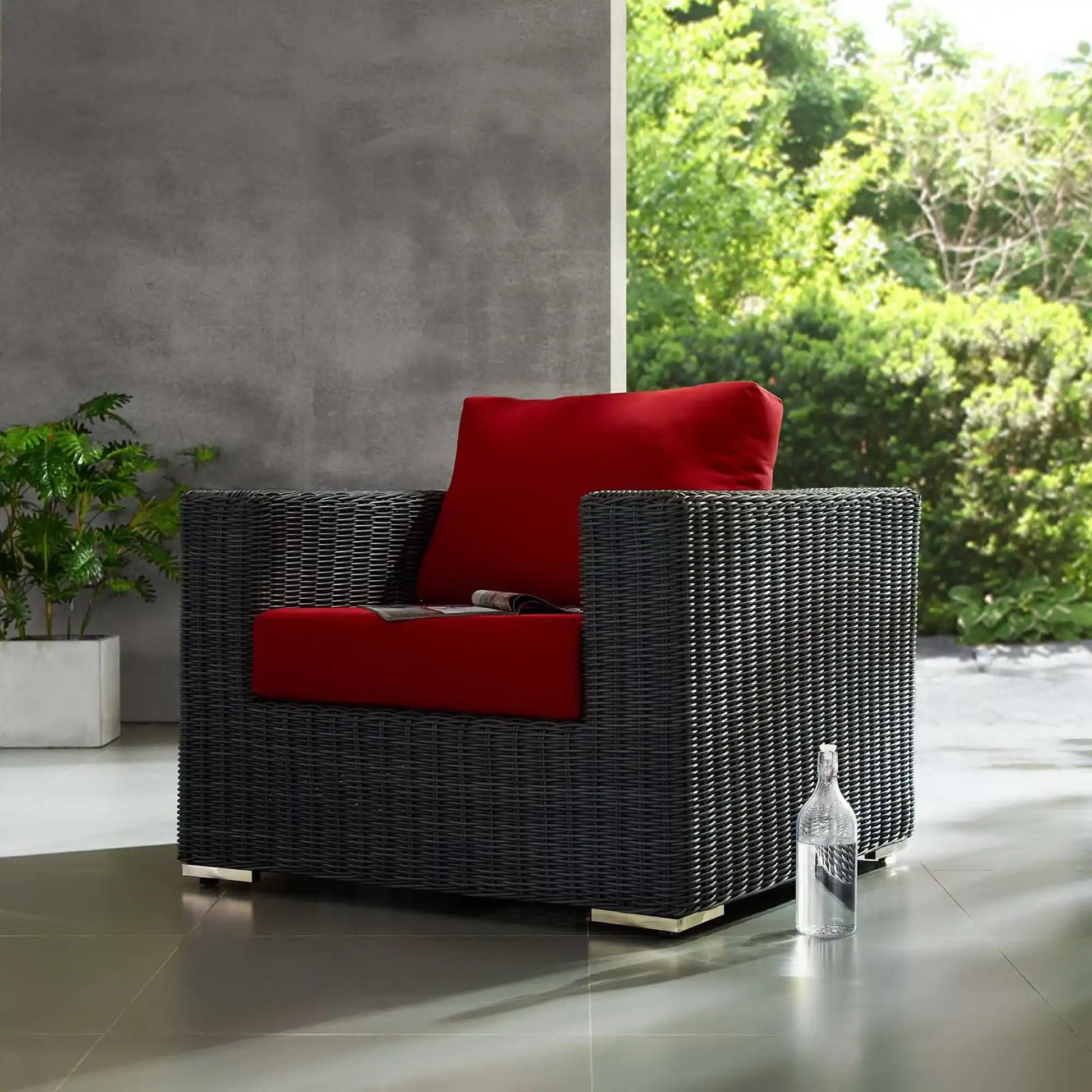 Summon Outdoor Patio Fabric Sunbrella� Armchair by Modway - Best Buy Furniture