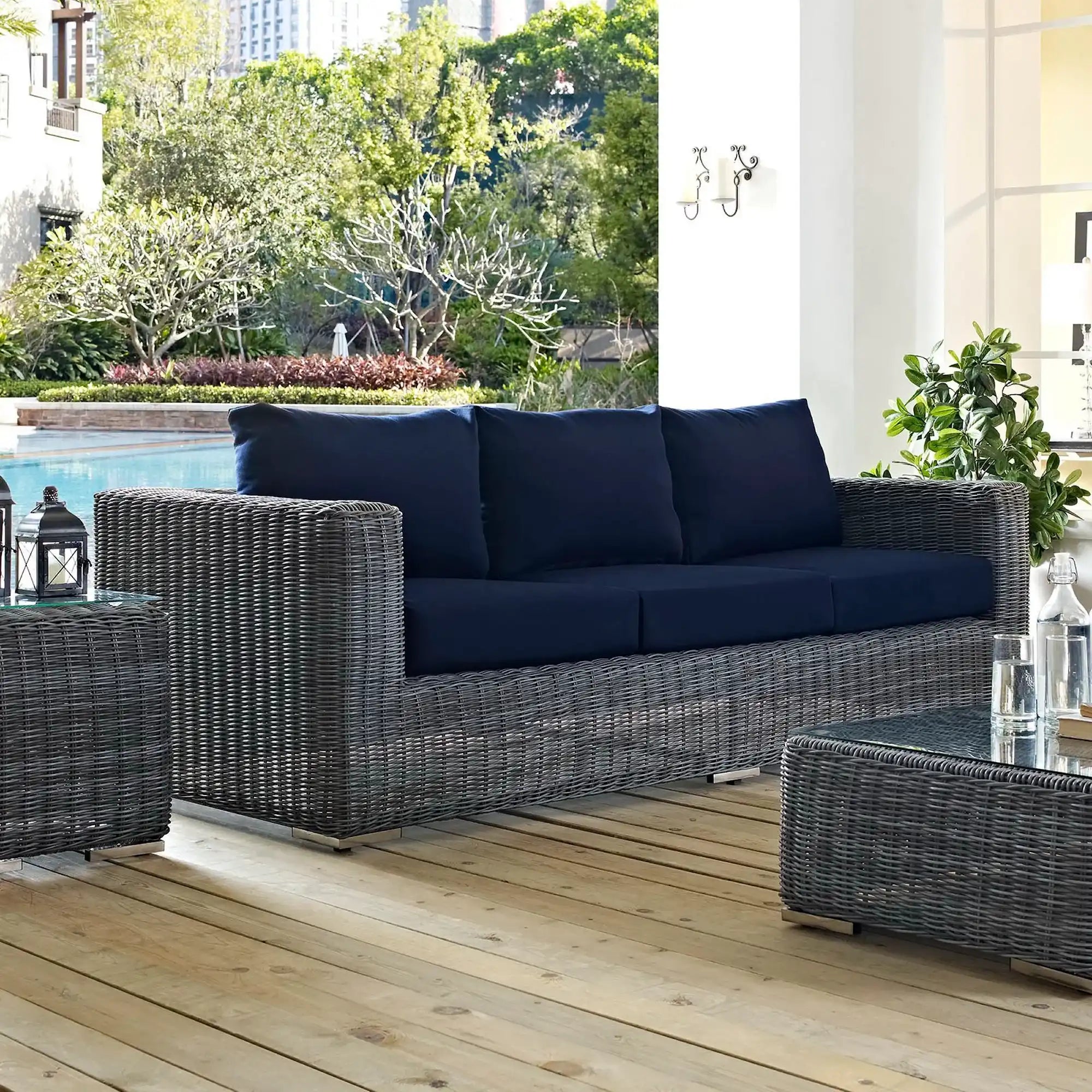 Summon Outdoor Patio Sunbrella� Sofa by Modway - Best Buy Furniture