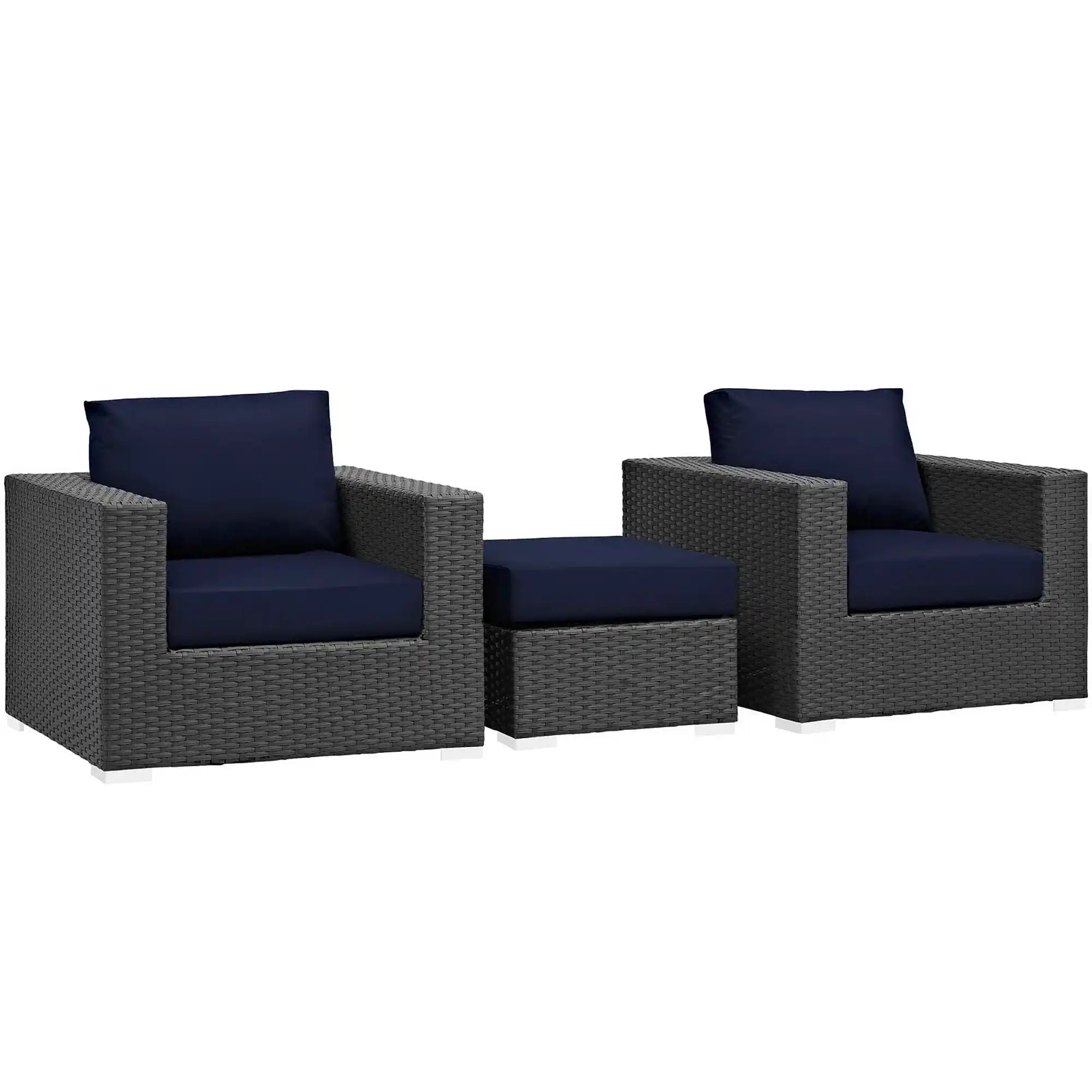 Sojourn 3 Piece Outdoor Patio Sunbrella� Sectional Set by Modway - Best Buy Furniture