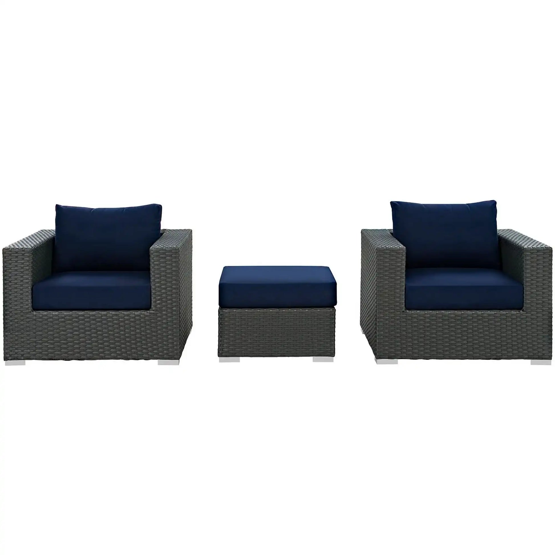 Sojourn 3 Piece Outdoor Patio Sunbrella� Sectional Set by Modway - Best Buy Furniture