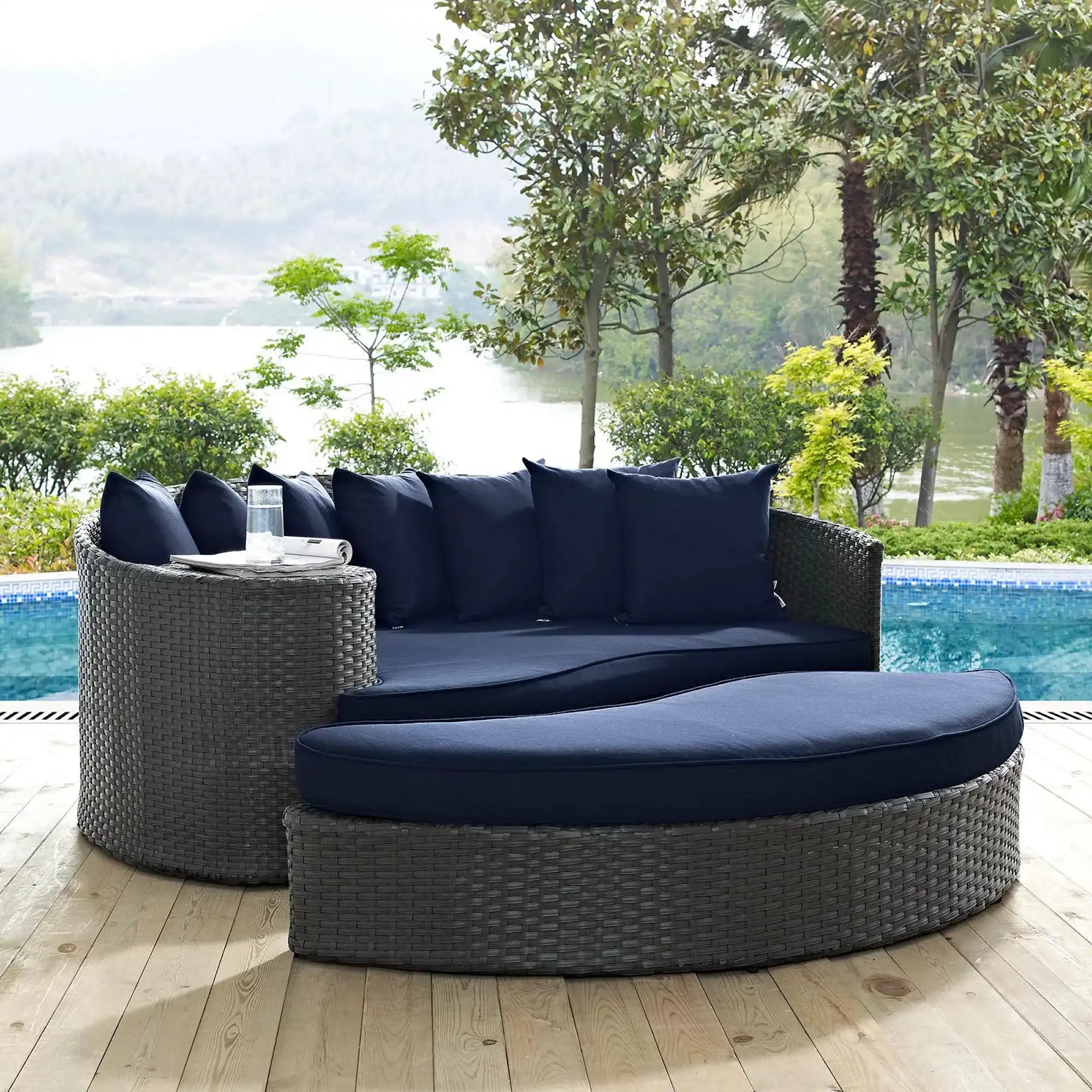 Sojourn Outdoor Patio Sunbrella� Daybed by Modway - Best Buy Furniture