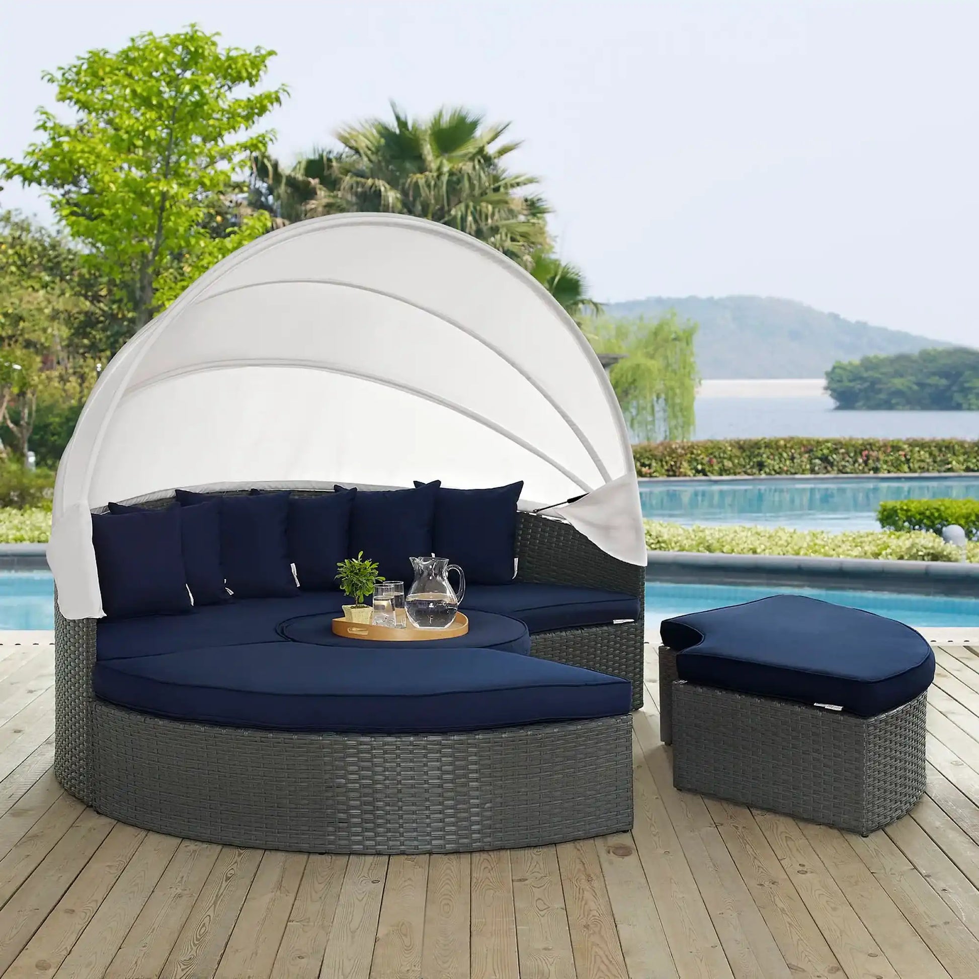 Sojourn Outdoor Patio Sunbrella� Daybed by Modway - Best Buy Furniture