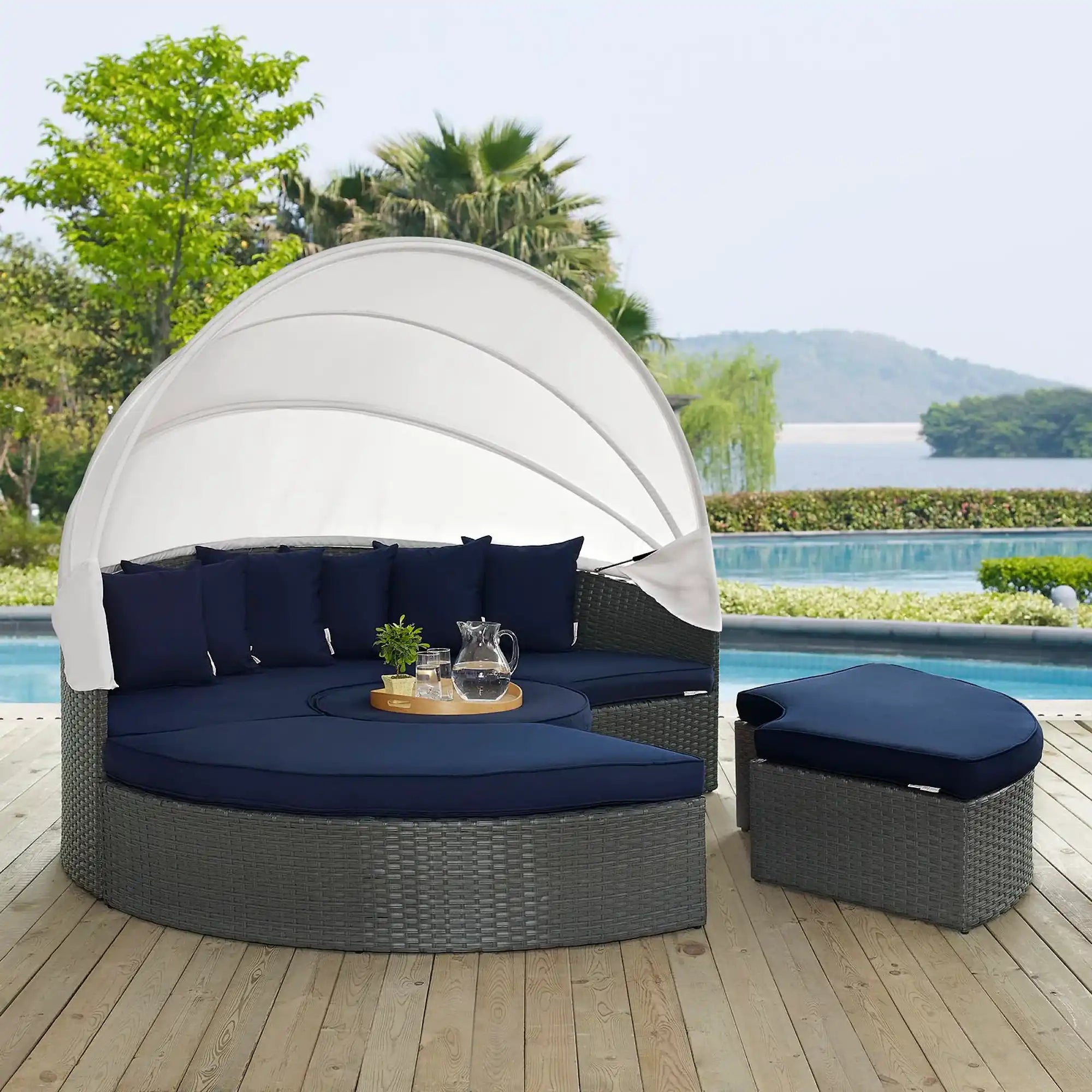 Sojourn Outdoor Patio Sunbrella� Daybed by Modway - Best Buy Furniture