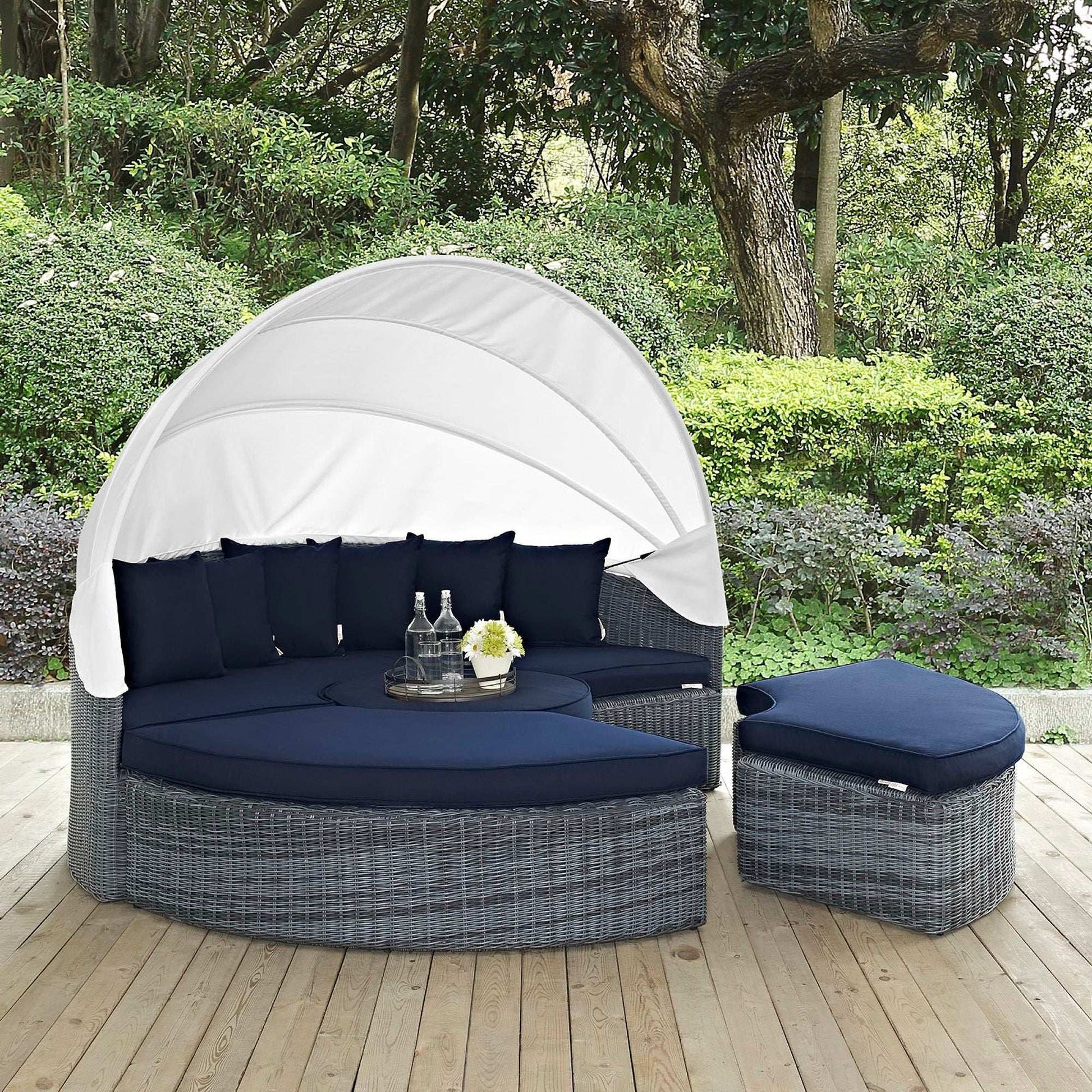 Summon Canopy Outdoor Patio Sunbrella� Daybed by Modway - Best Buy Furniture