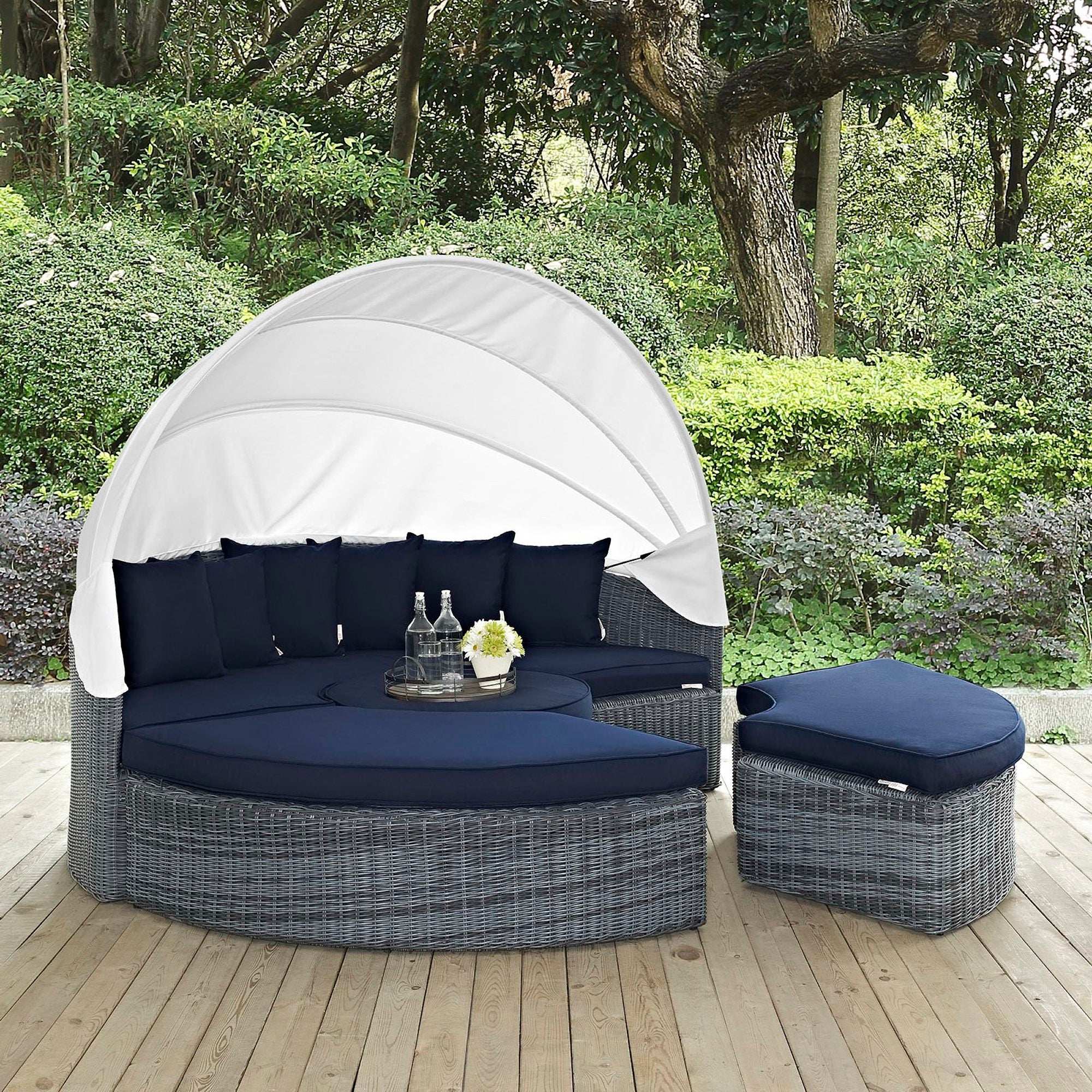 Summon Canopy Outdoor Patio Sunbrella� Daybed by Modway - Best Buy Furniture