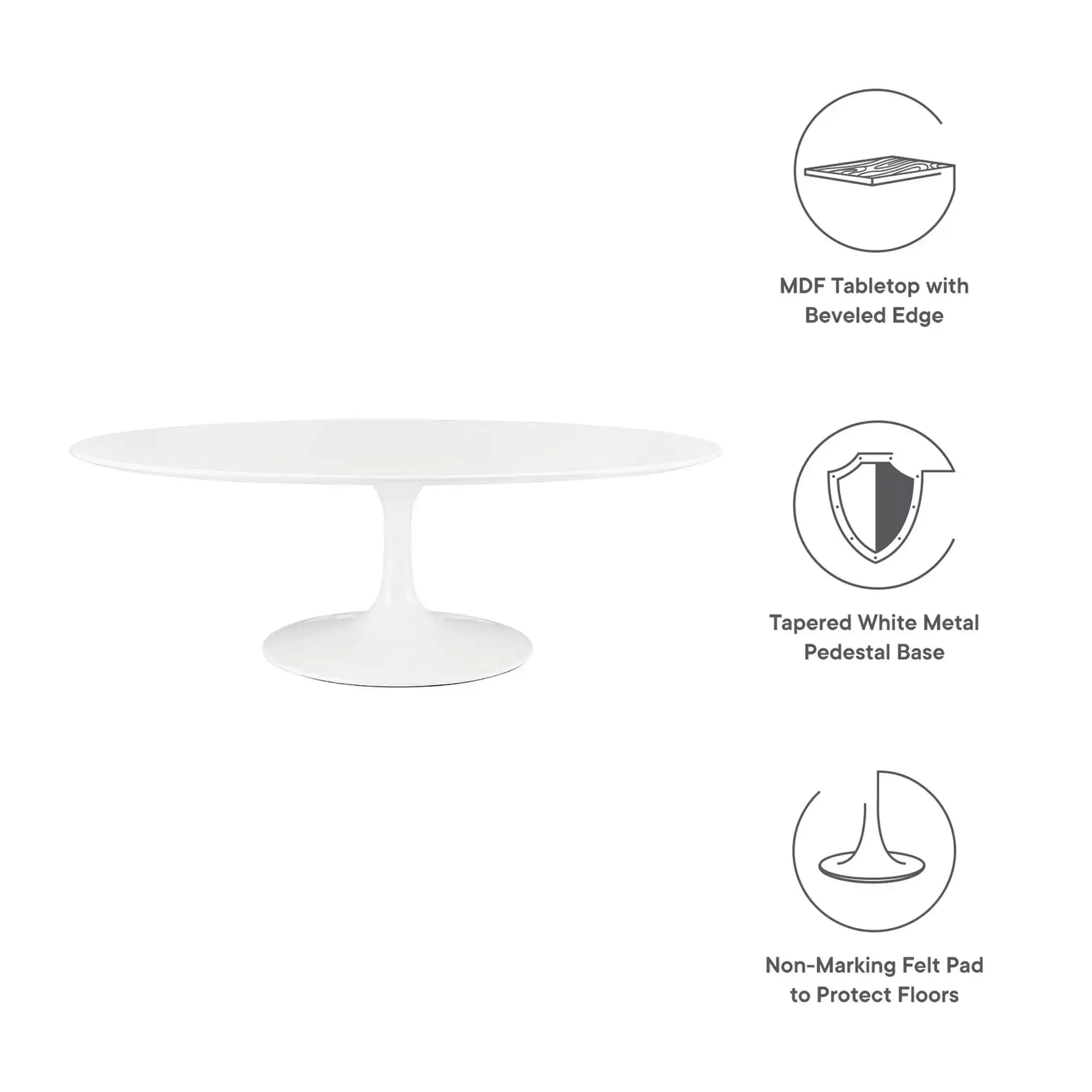 Lippa 48" Oval-Shaped Wood Coffee Table by Modway - Best Buy Furniture
